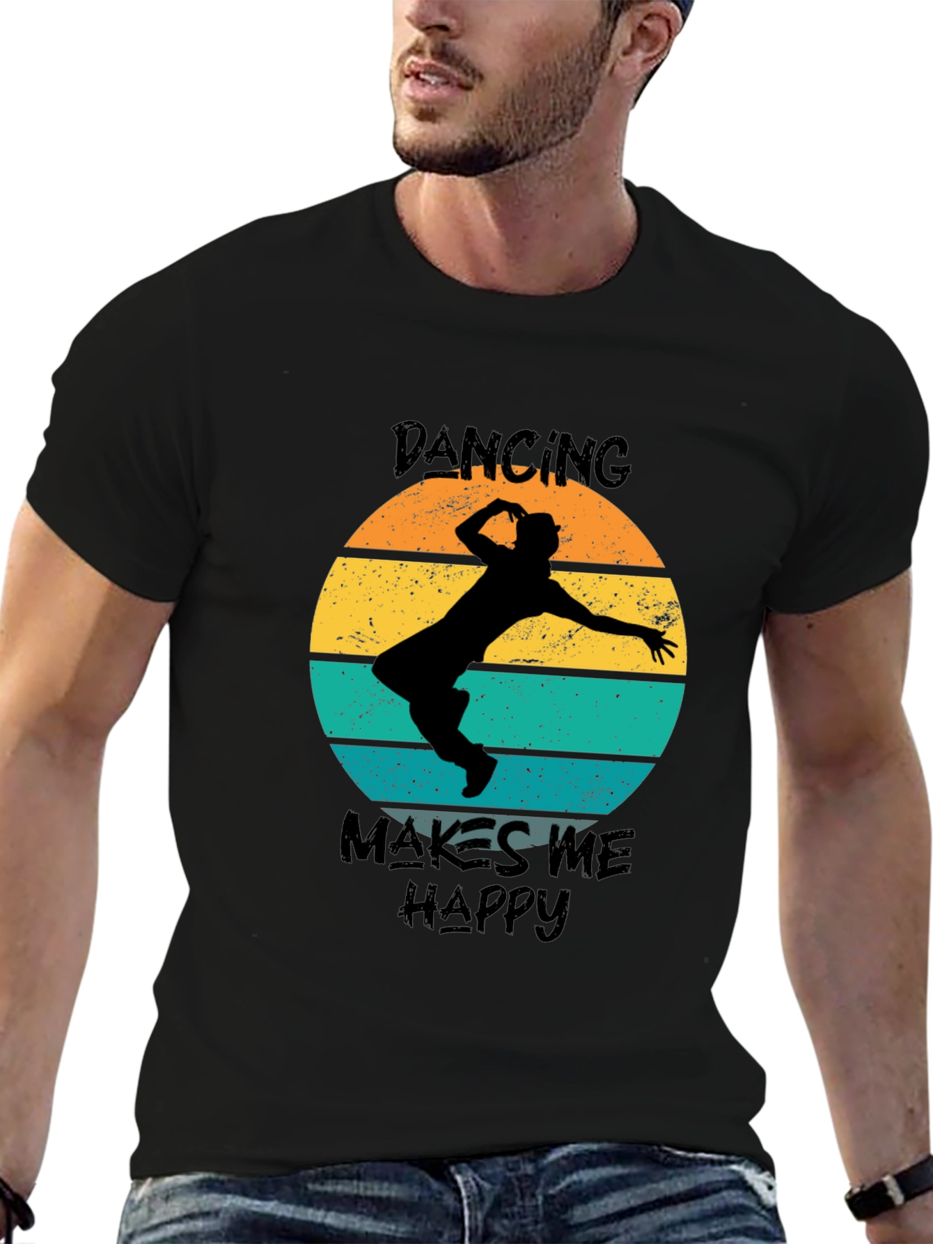 Dancing Makes Me Happy Retro T-Shirt