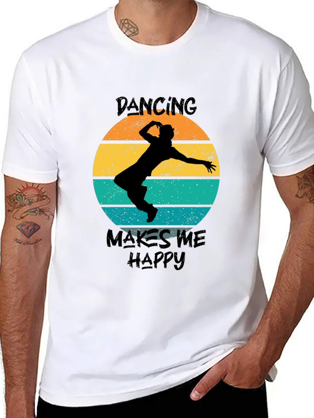 Dancing Makes Me Happy Retro T-Shirt