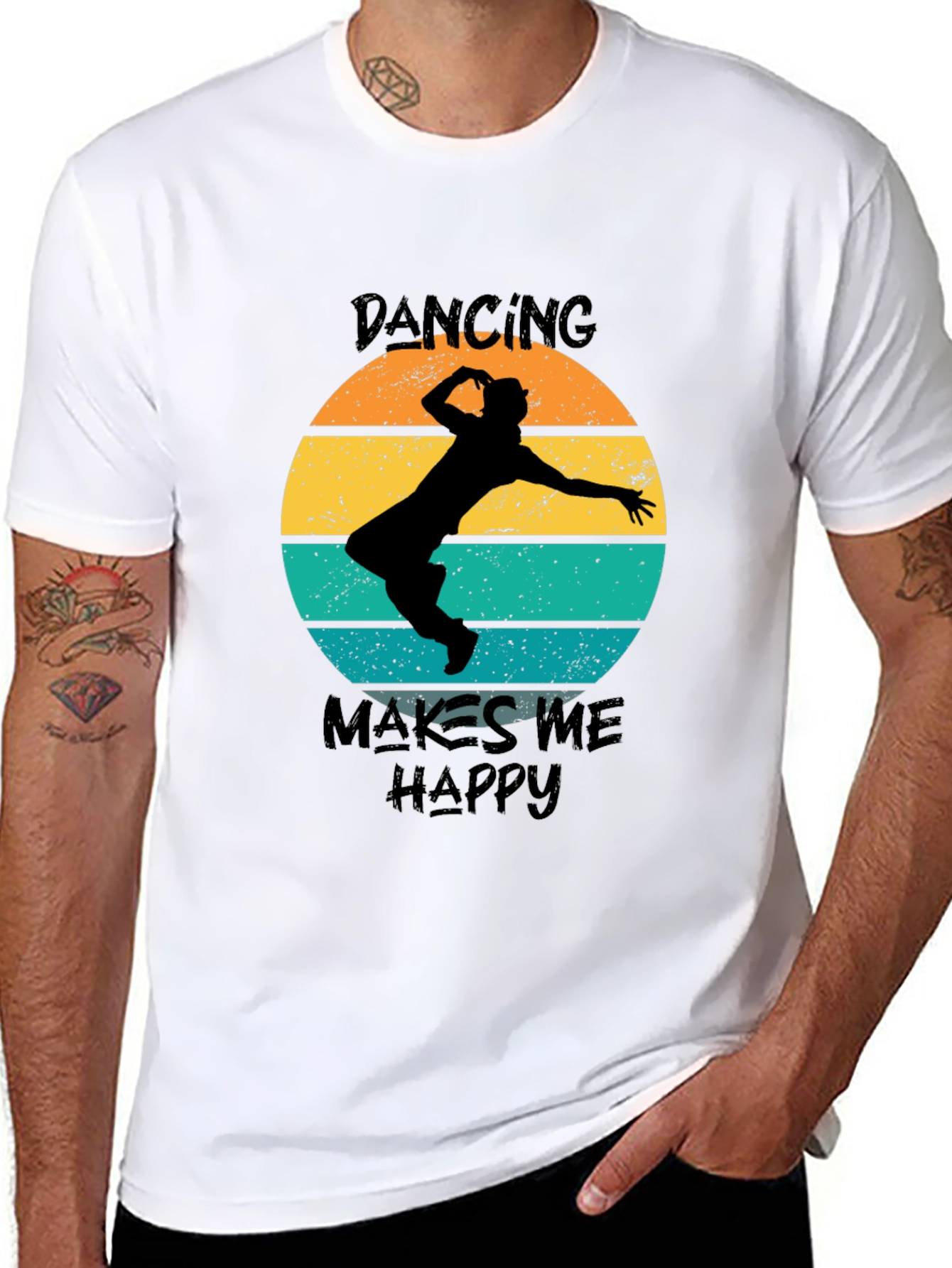 Dancing Makes Me Happy Retro T-Shirt