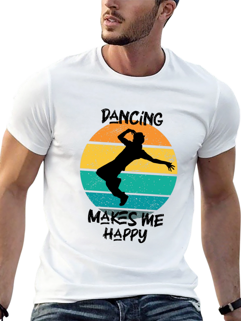 Dancing Makes Me Happy Retro T-Shirt