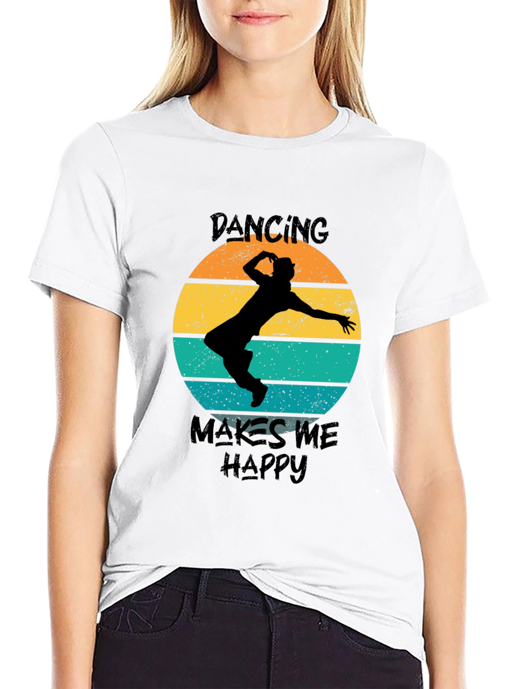 Dancing Makes Me Happy Retro T-Shirt