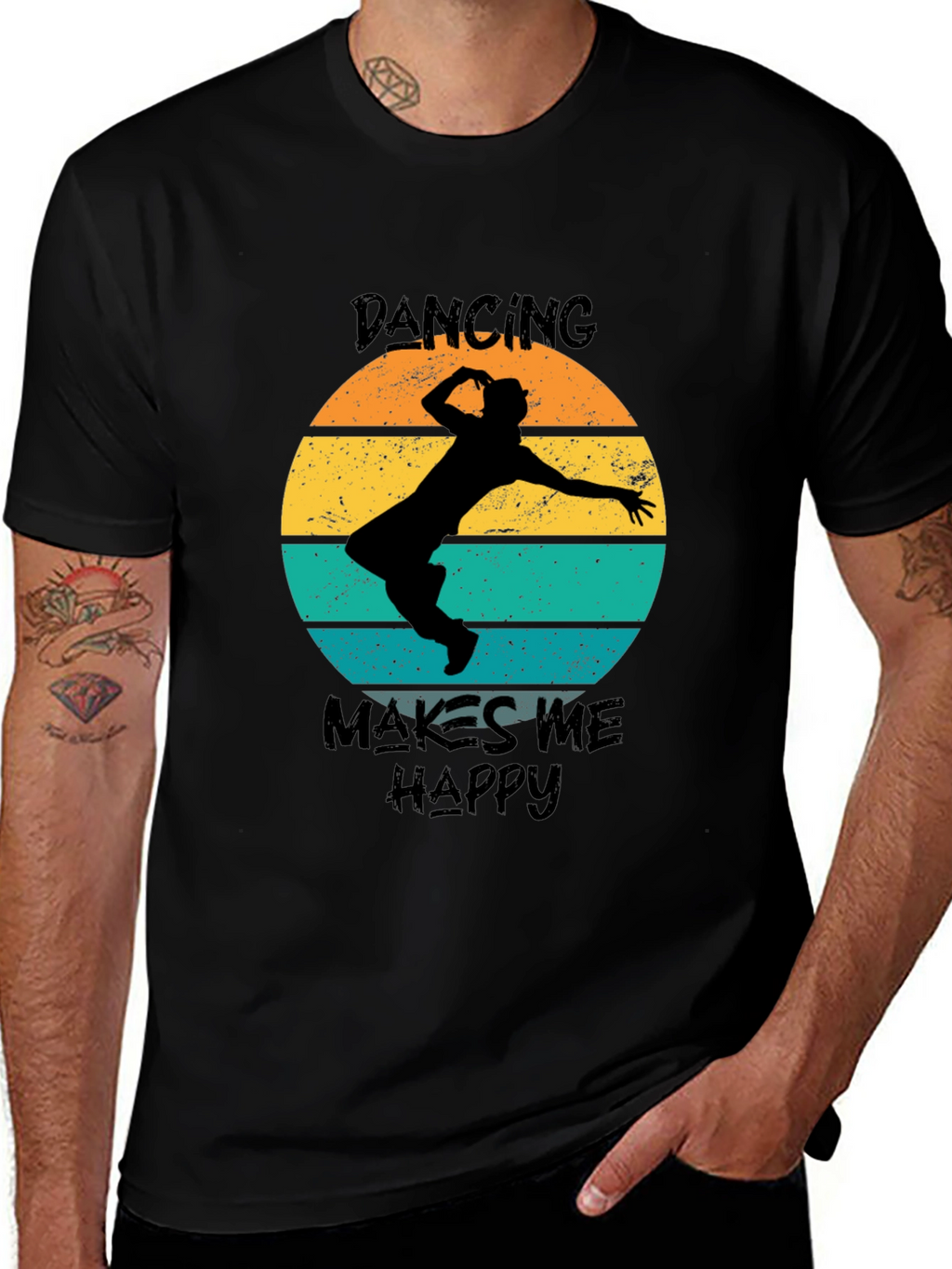 Dancing Makes Me Happy Retro T-Shirt