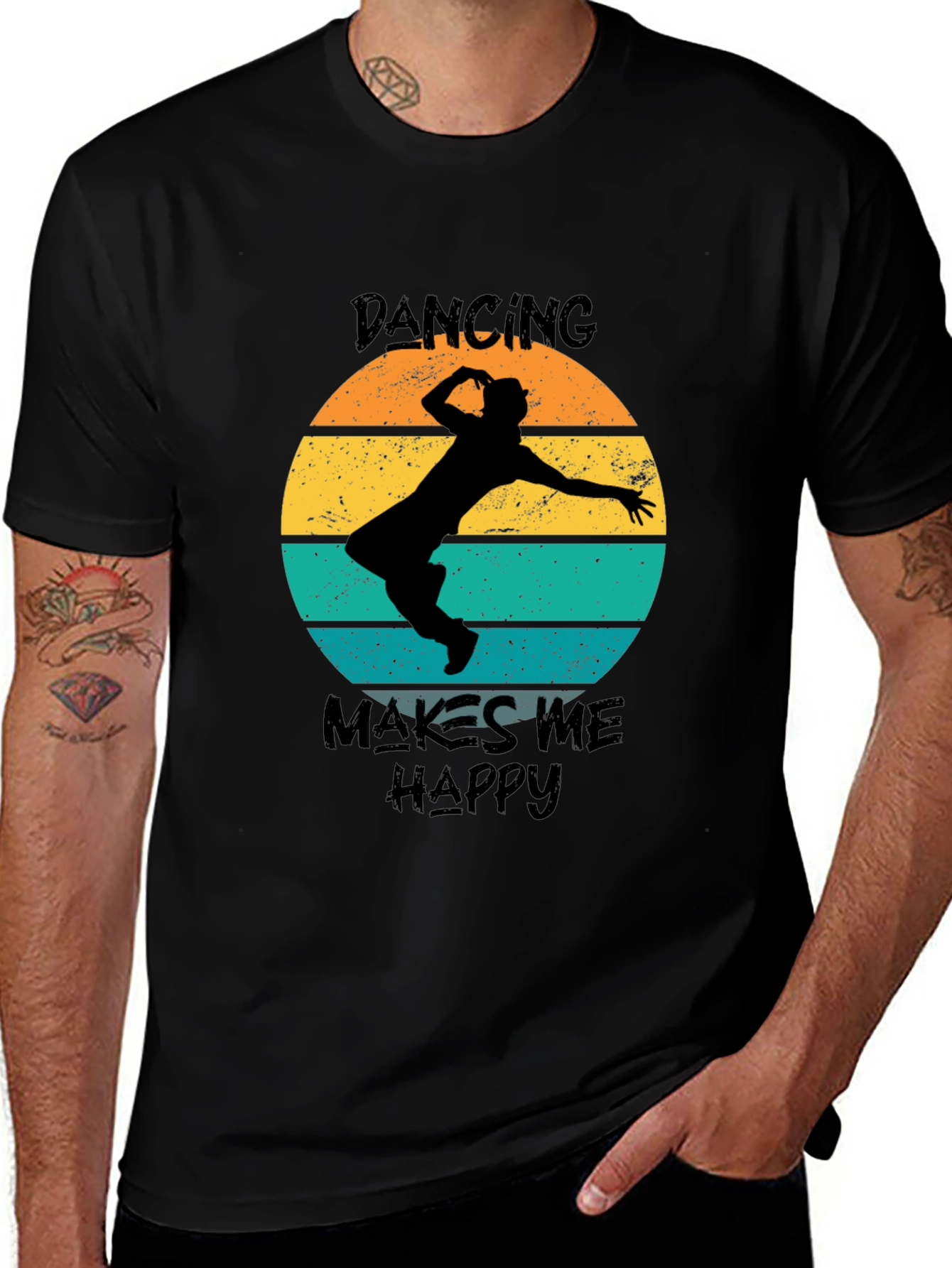 Dancing Makes Me Happy Retro T-Shirt