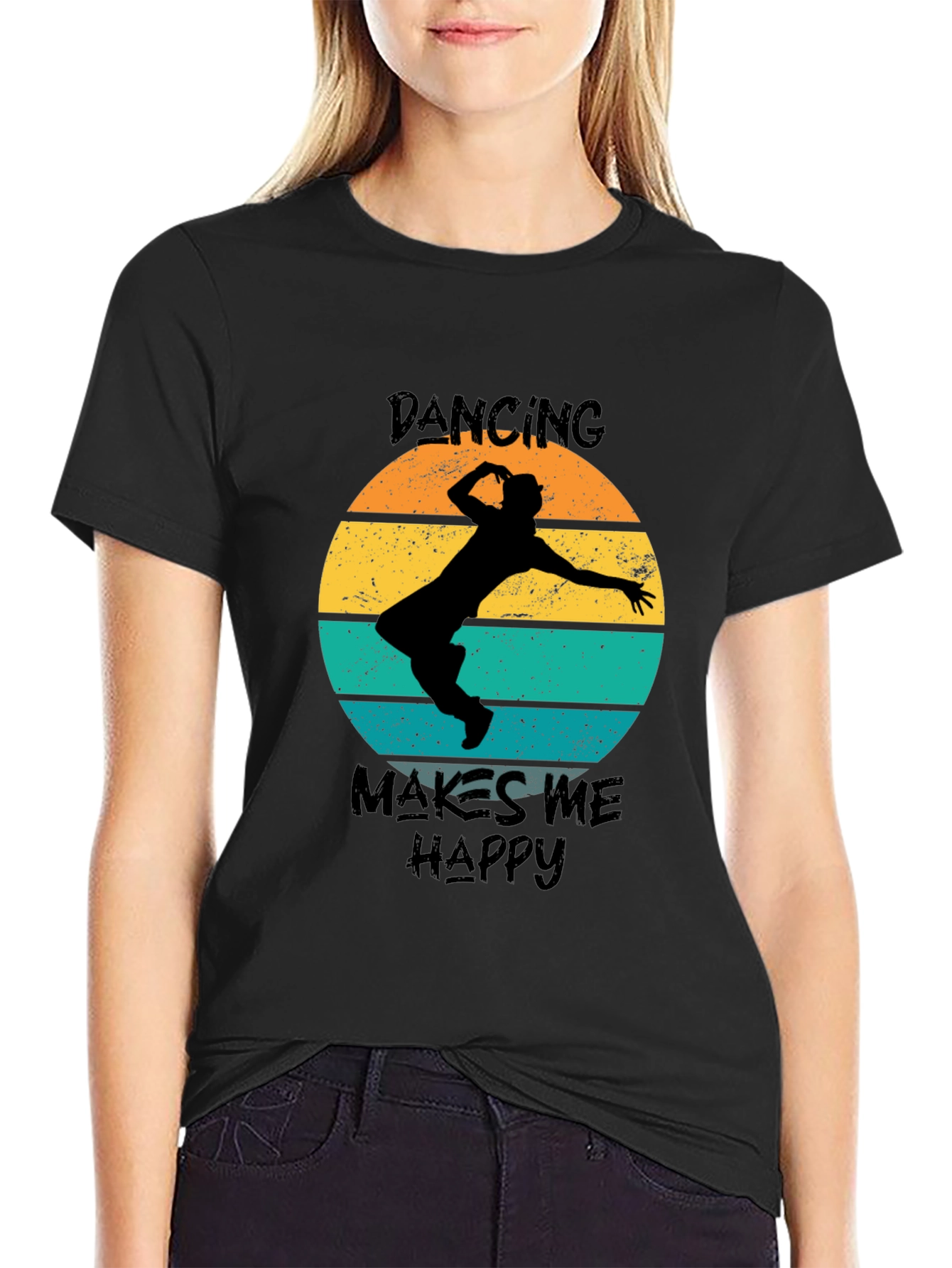 Dancing Makes Me Happy Retro T-Shirt