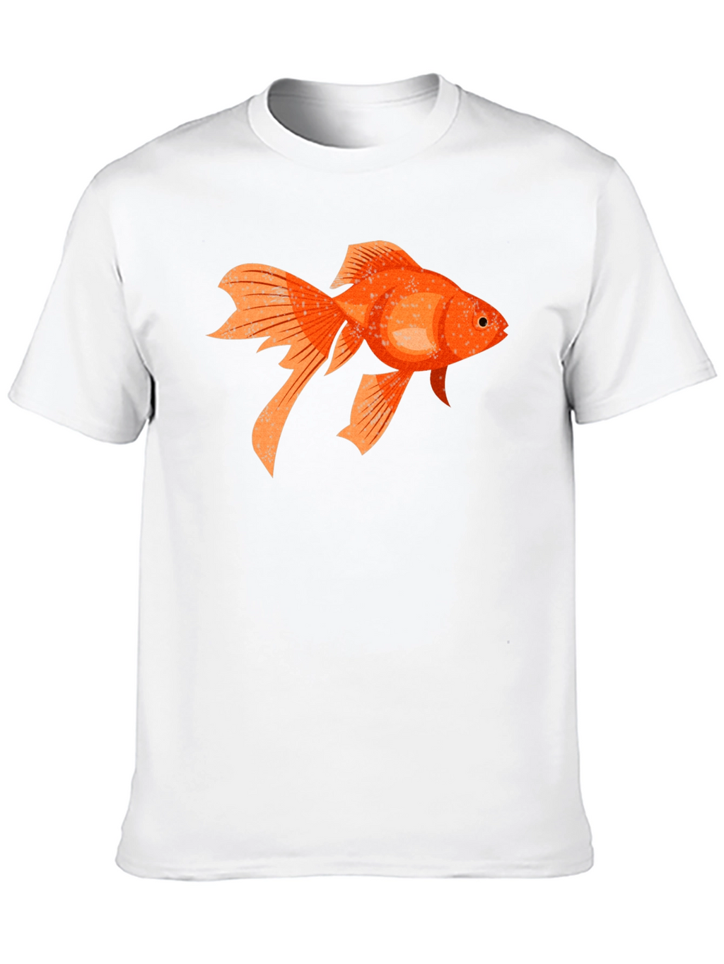 Goldfish Graphic Print Black Cotton T-Shirt