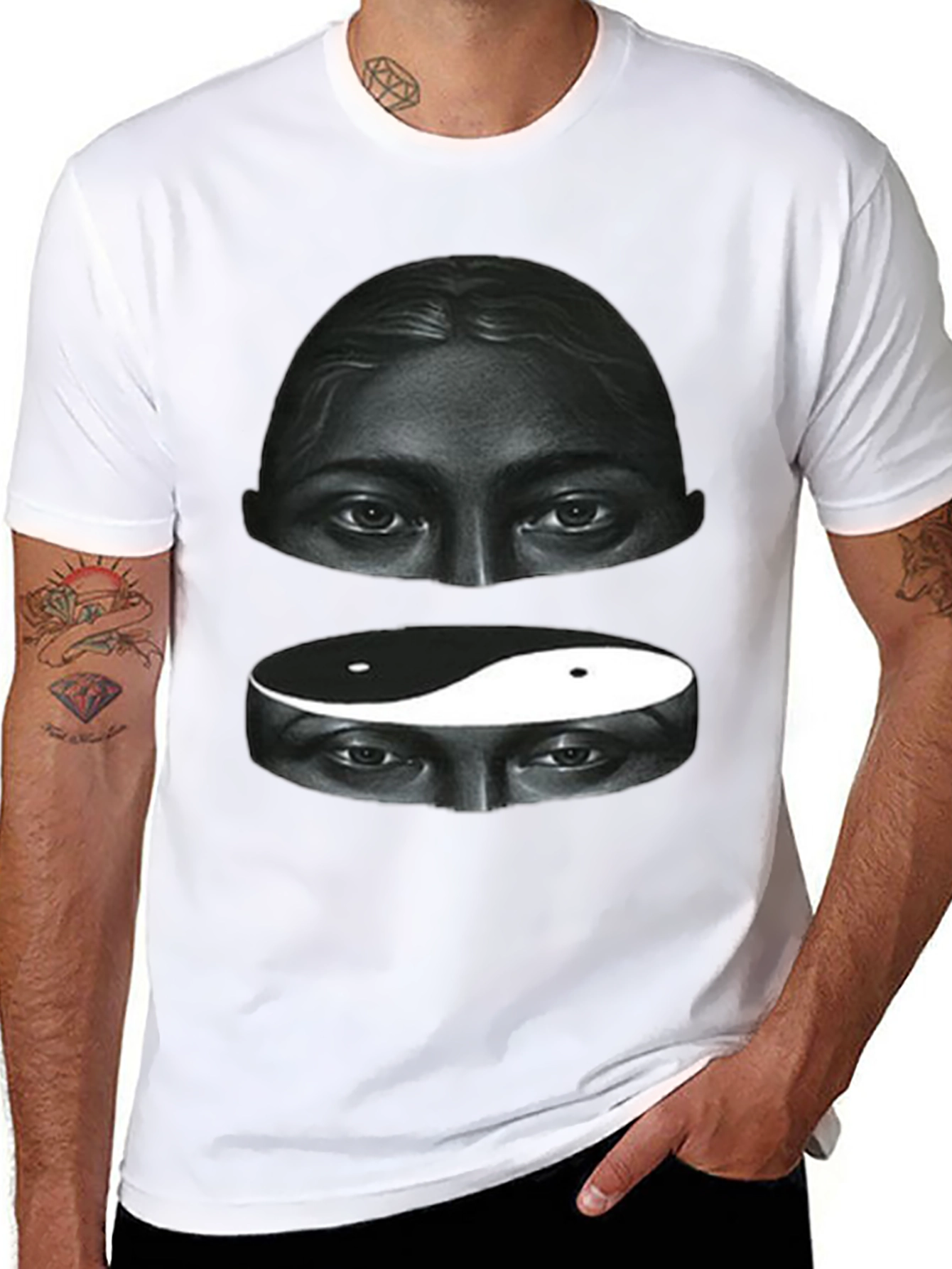 Yin Yang Eyes Graphic Tee - Soft Cotton Blend