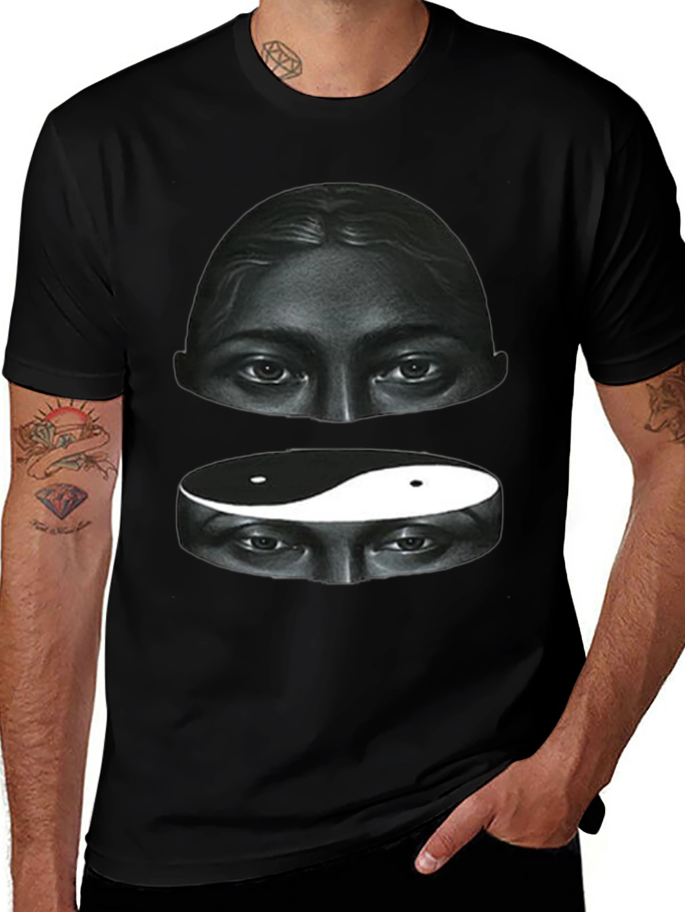 Yin Yang Eyes Graphic Tee - Soft Cotton Blend