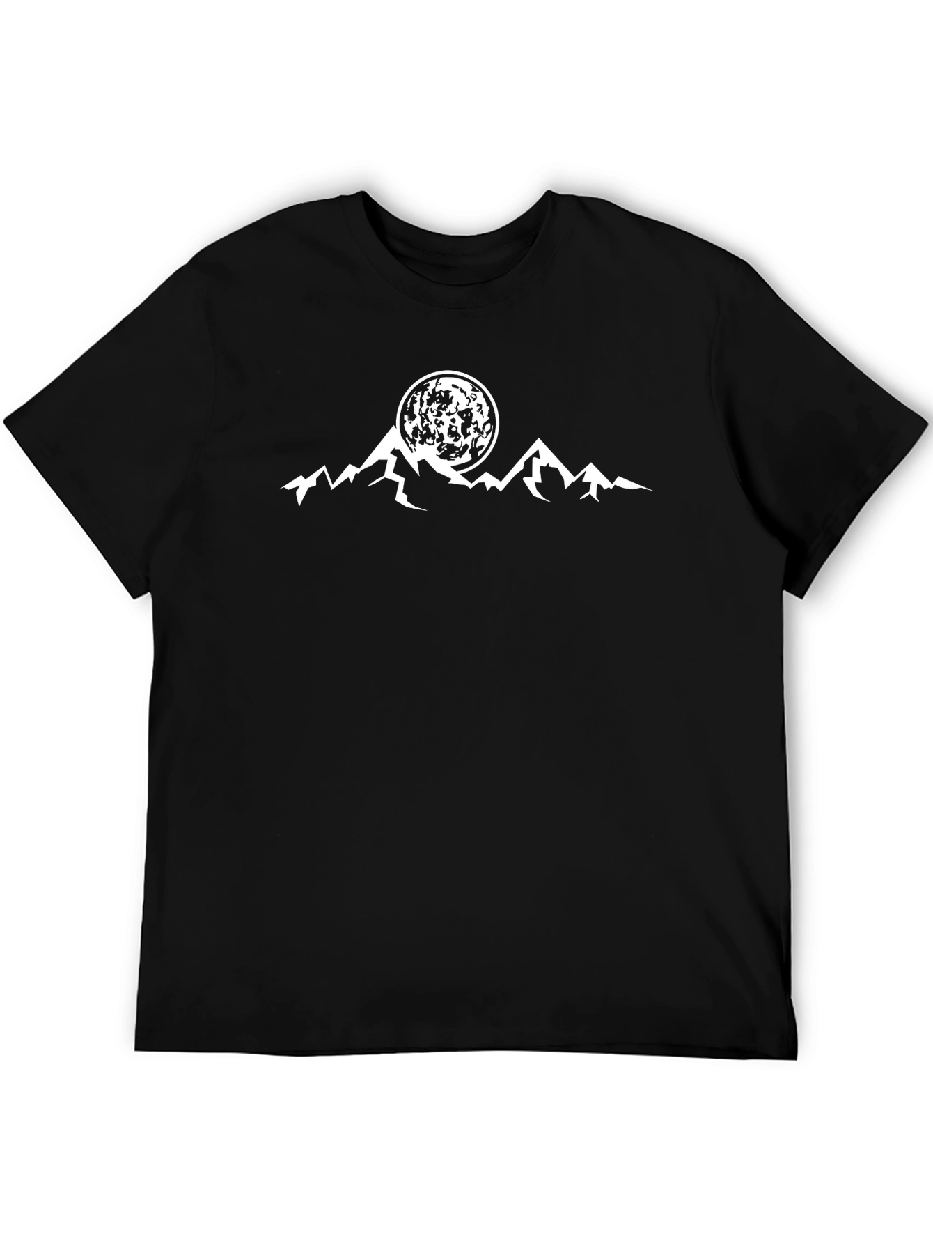 Mountain Moon Graphic Tee - Black Casual Shirt