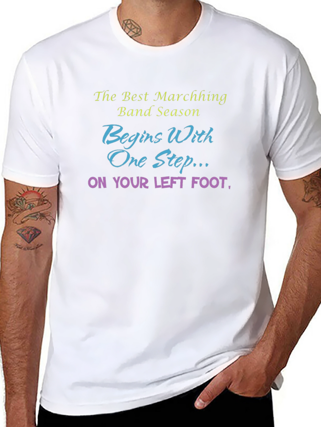 Marching Band Season T-Shirt - Left Foot Design