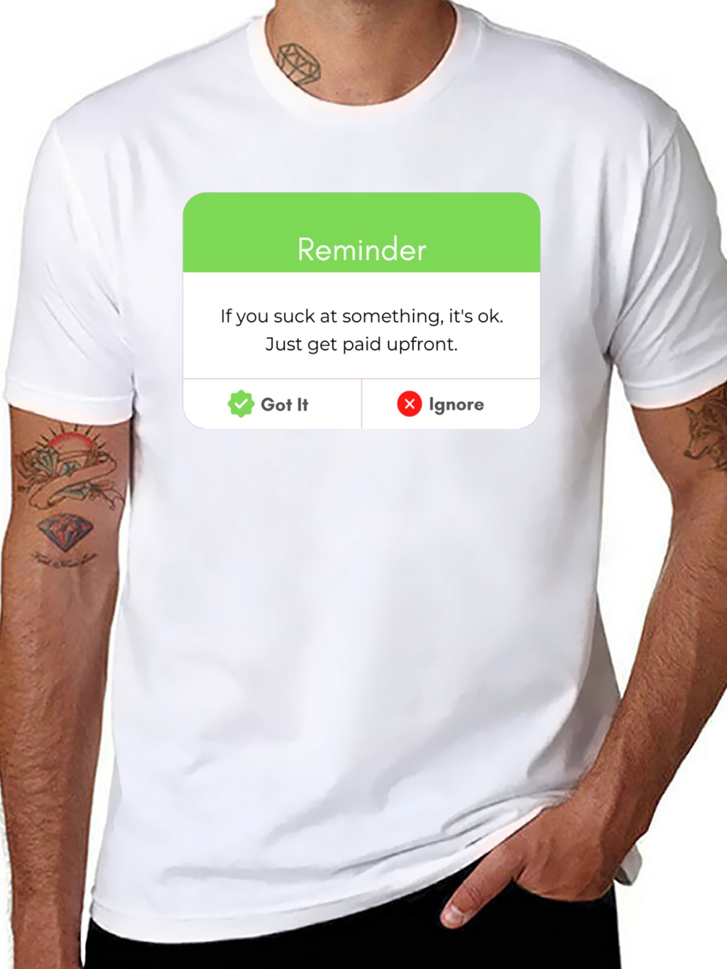 Reminder: Get Paid Upfront Black T-Shirt