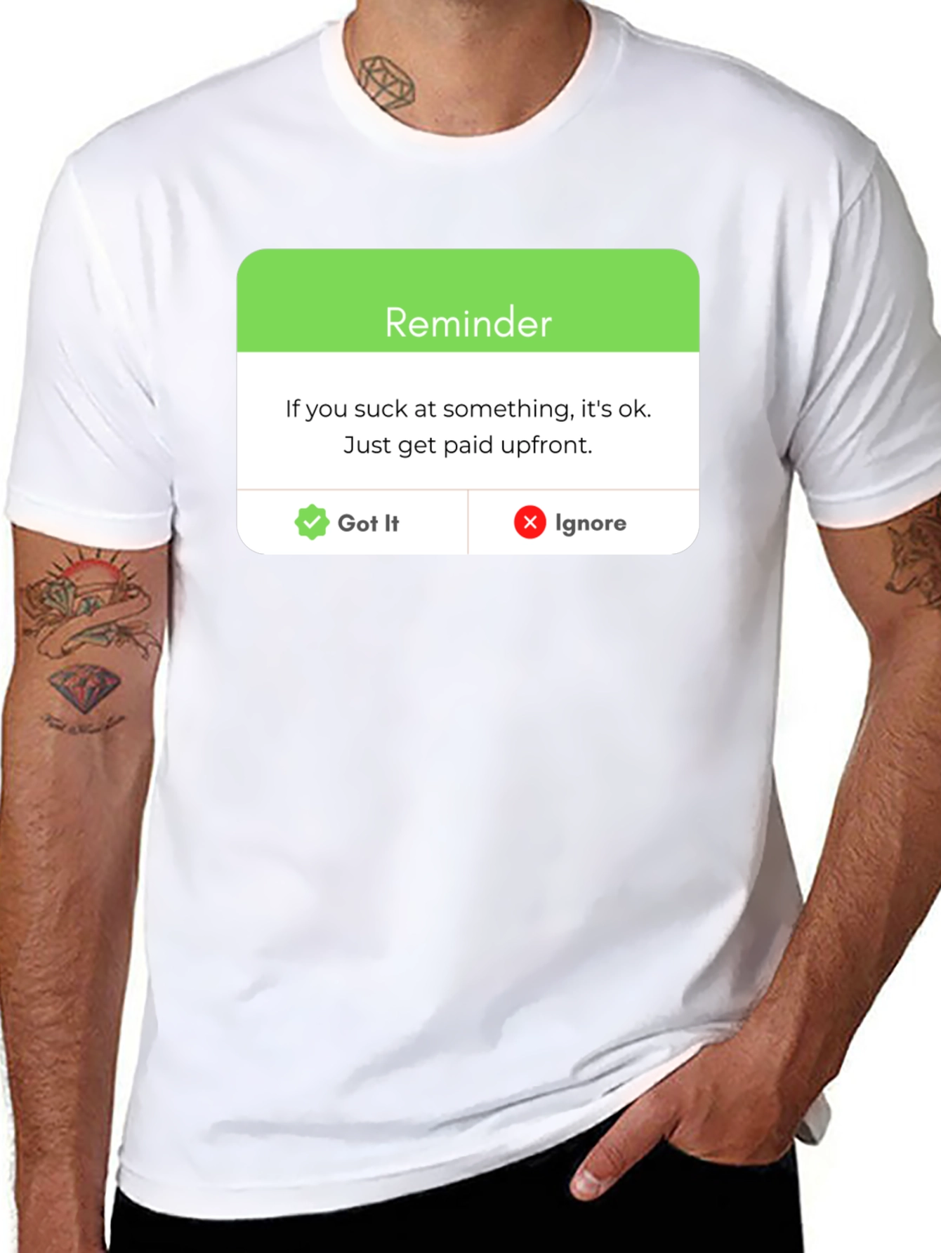 Reminder: Get Paid Upfront Black T-Shirt