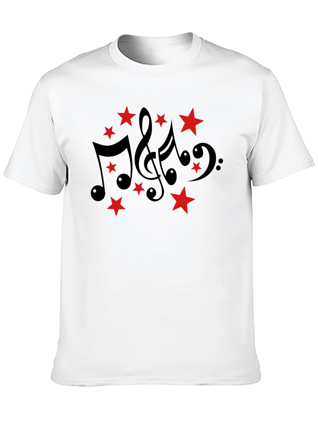 Musical Notes & Stars Black T-Shirt