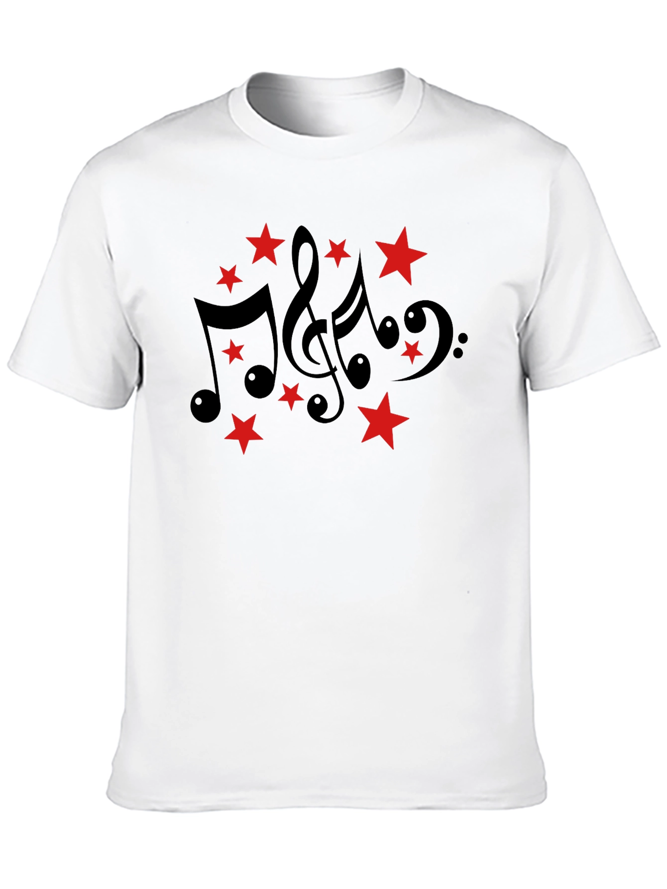 Musical Notes & Stars Black T-Shirt