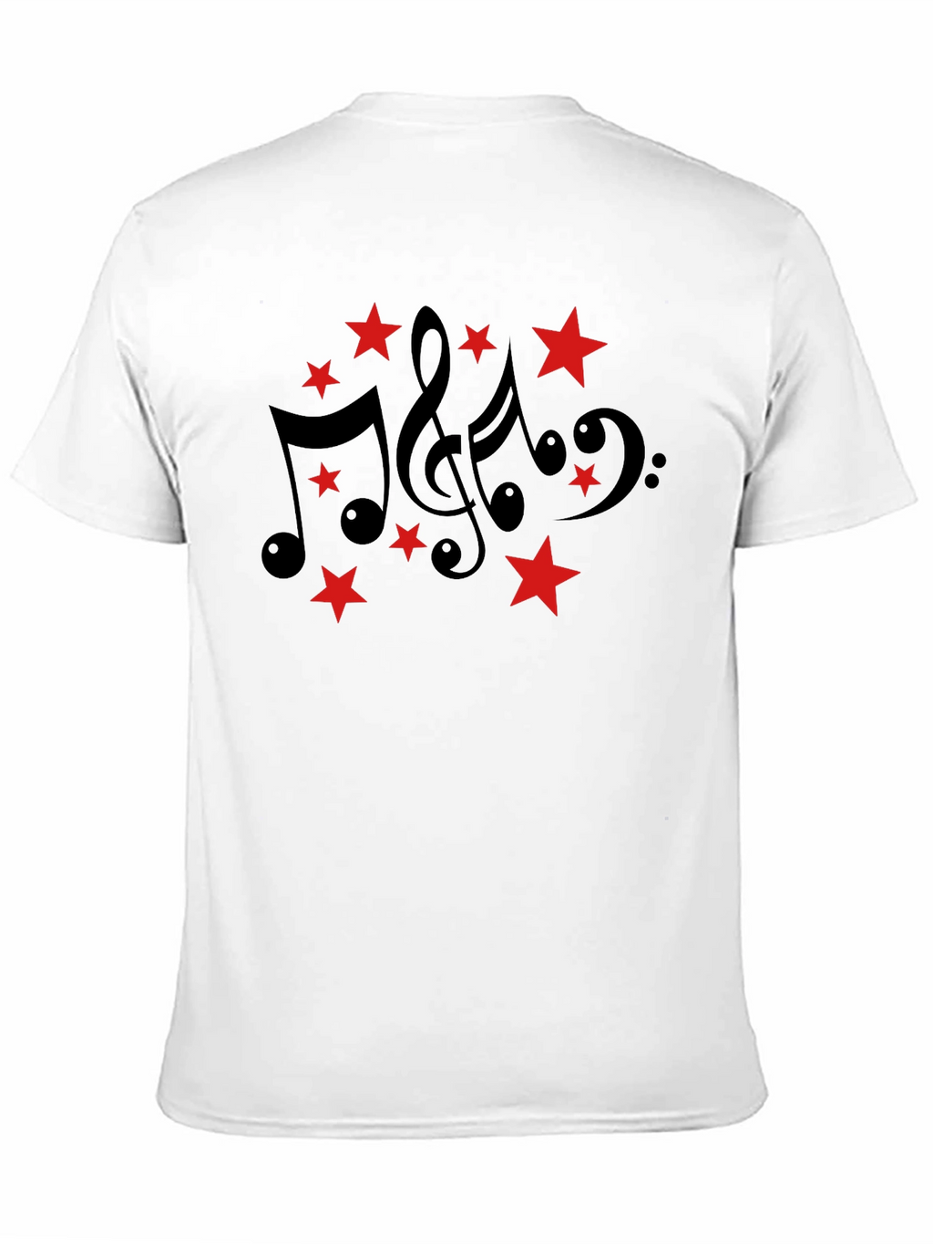 Musical Notes & Stars Black T-Shirt