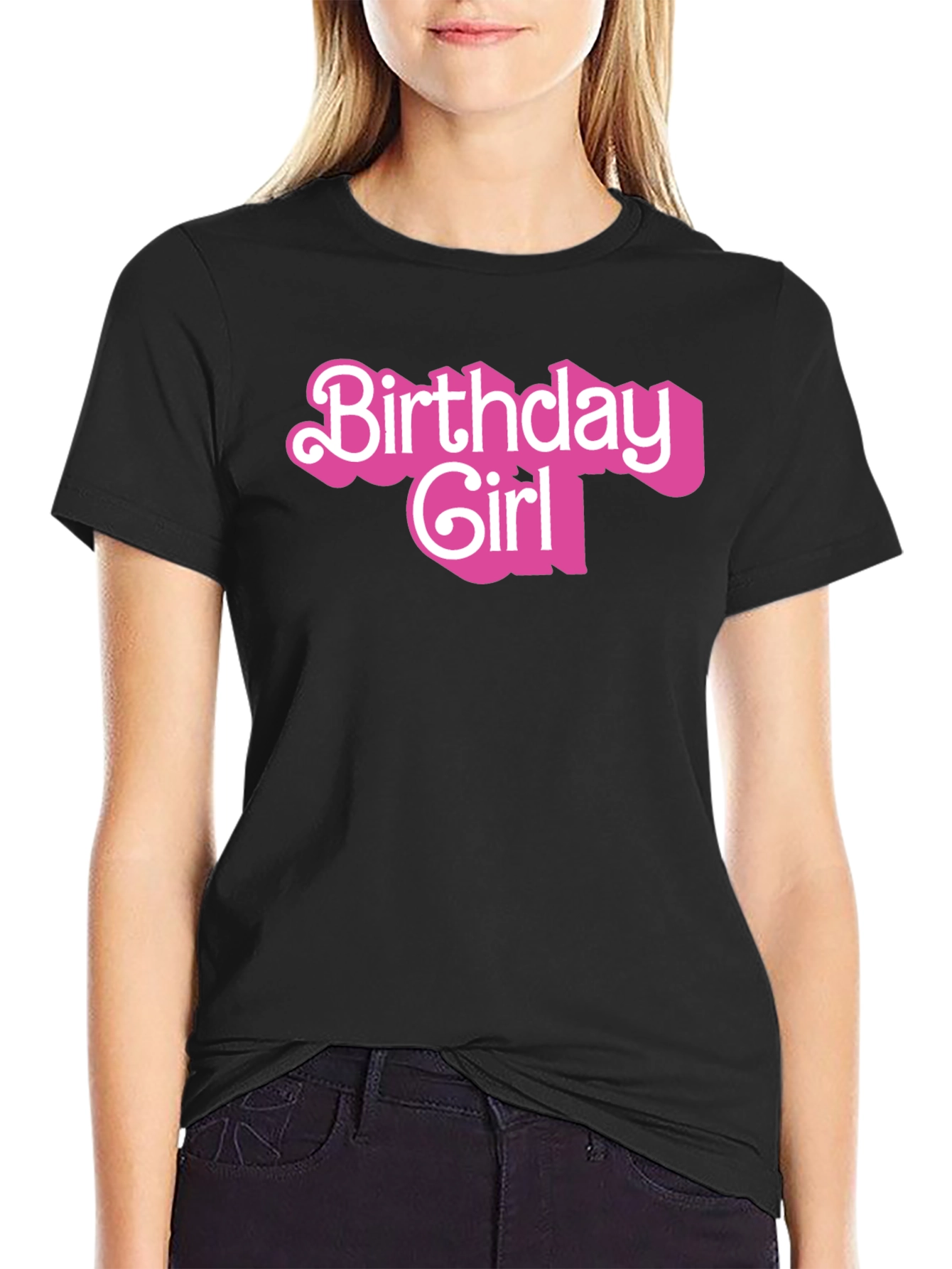 Birthday Girl Graphic Tee - Black Cotton Shirt