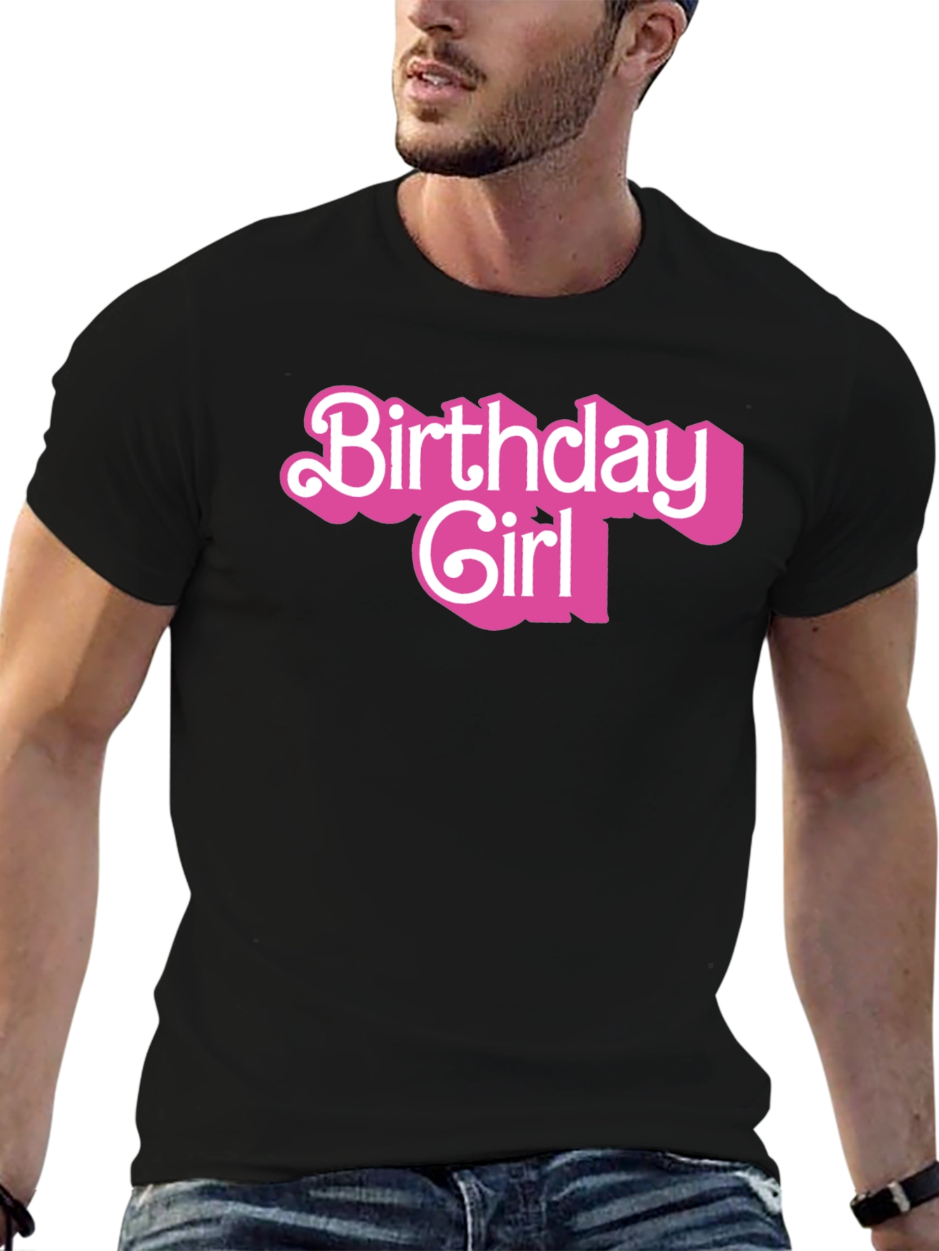 Birthday Girl Graphic Tee - Black Cotton Shirt