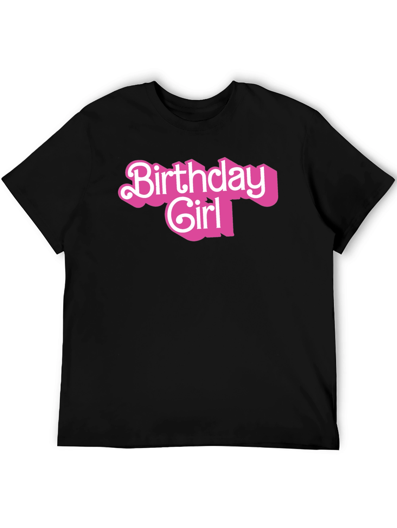 Birthday Girl Graphic Tee - Black Cotton Shirt