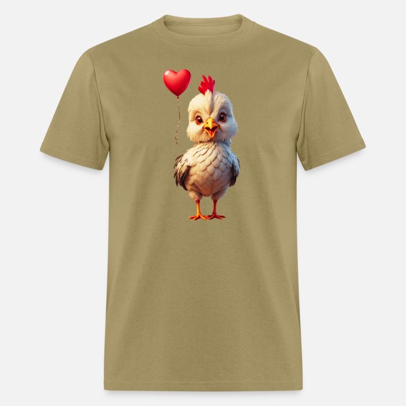 Adorable chick with heart shaped balloon.