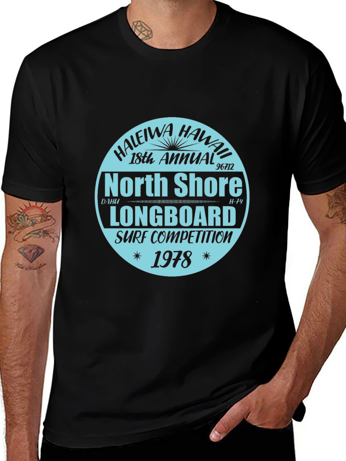 Vintage North Shore Longboard Surf Competition T-Shirt