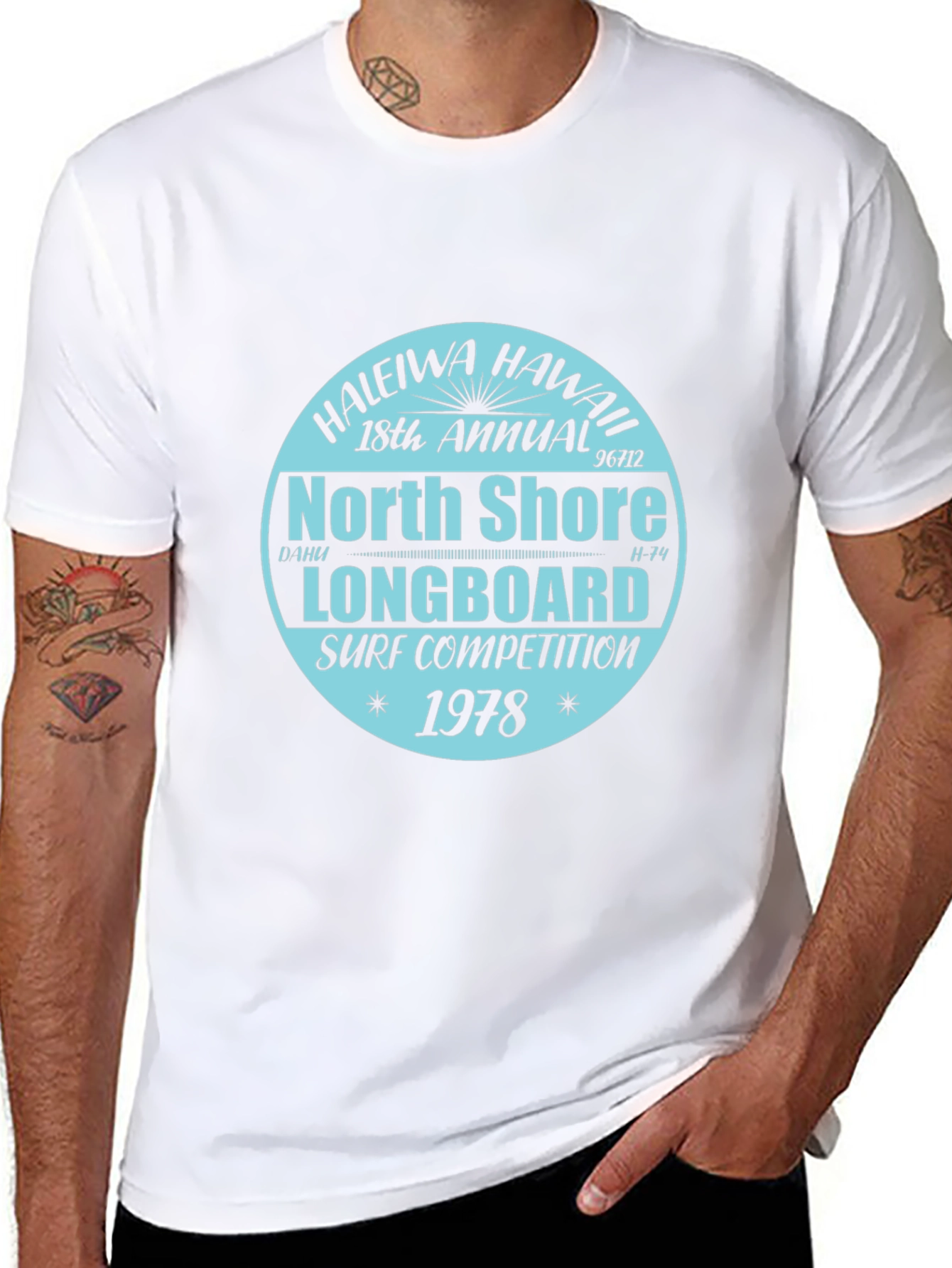 Vintage North Shore Longboard Surf Competition T-Shirt