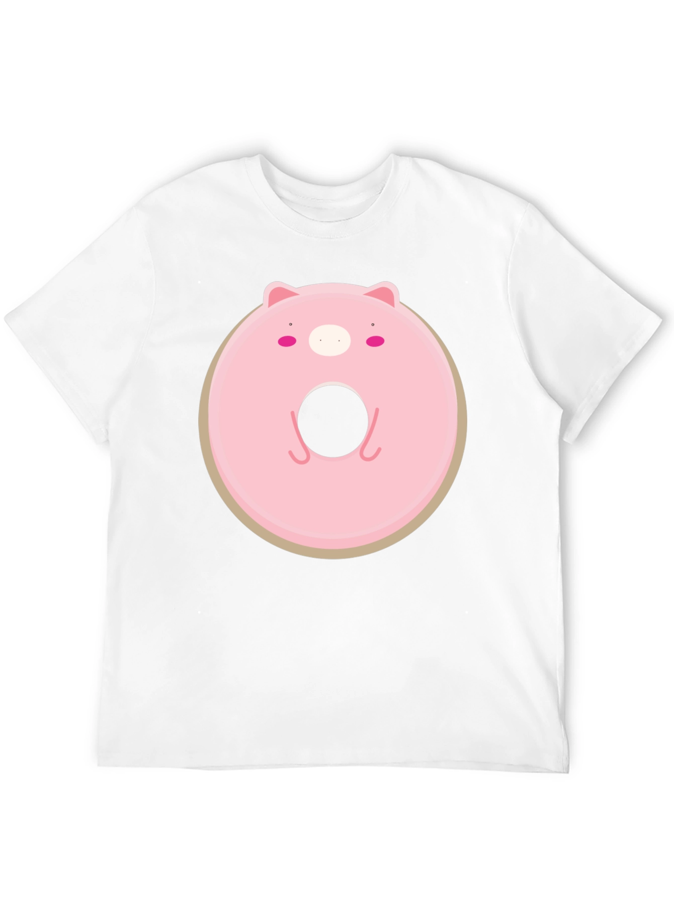 Cute Pig Donut Graphic T-Shirt - Casual Comfort