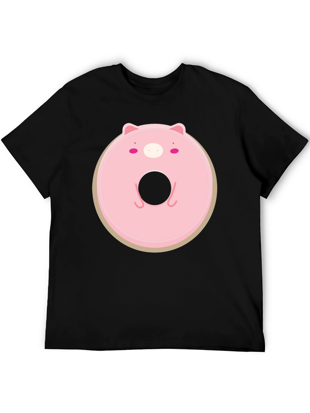 Cute Pig Donut Graphic T-Shirt - Casual Comfort