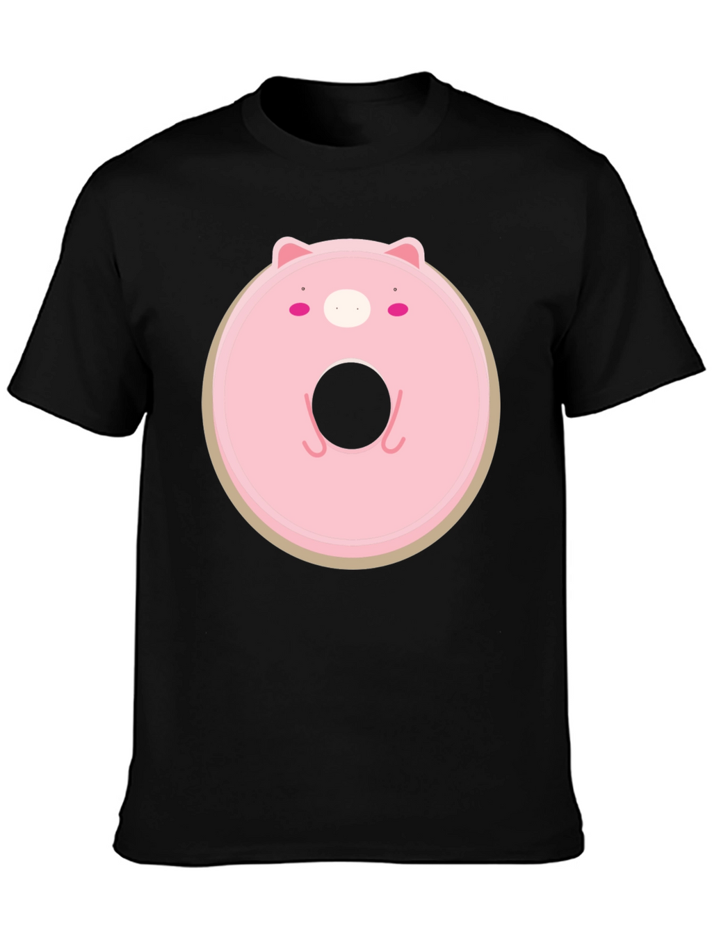 Cute Pig Donut Graphic T-Shirt - Casual Comfort