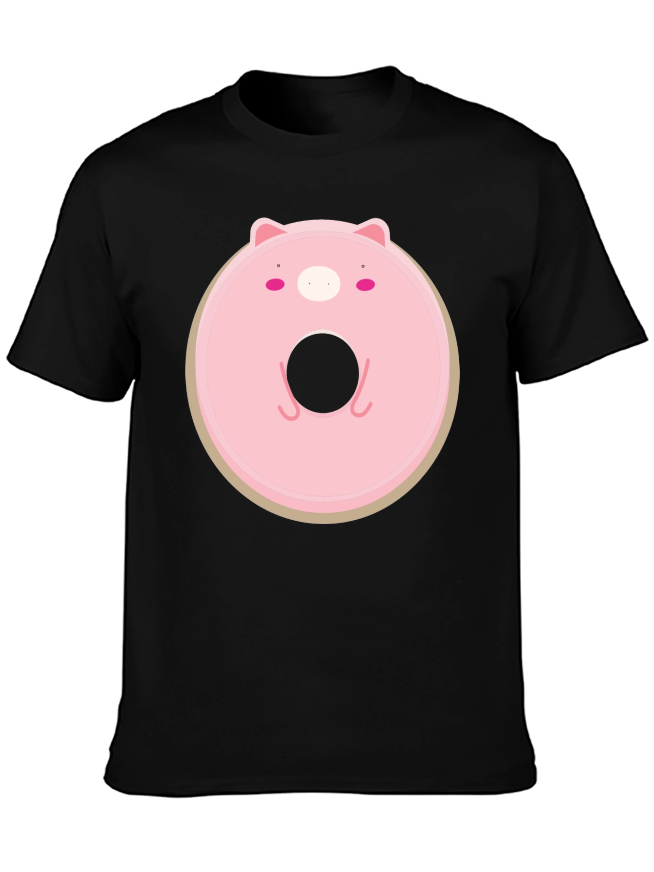 Cute Pig Donut Graphic T-Shirt - Casual Comfort