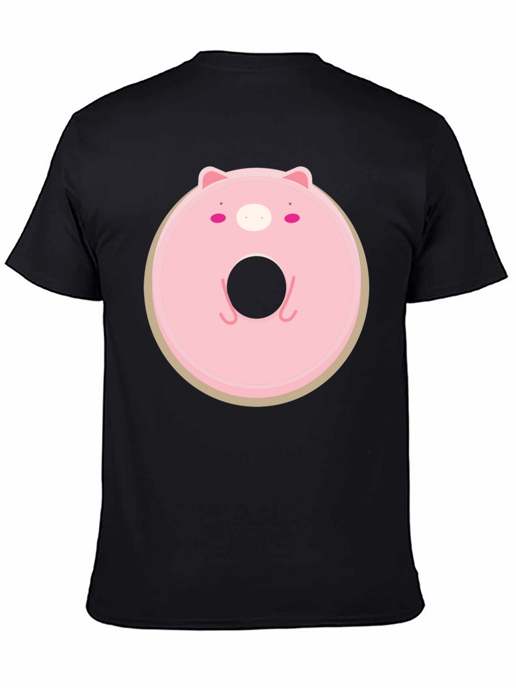 Cute Pig Donut Graphic T-Shirt - Casual Comfort