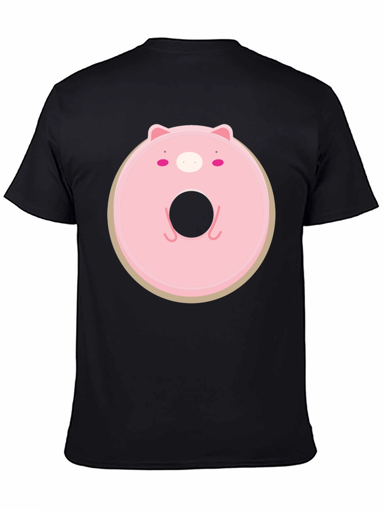 Cute Pig Donut Graphic T-Shirt - Casual Comfort