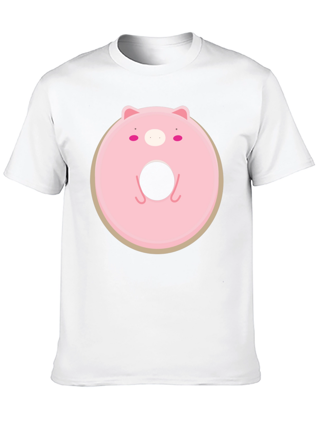 Cute Pig Donut Graphic T-Shirt - Casual Comfort