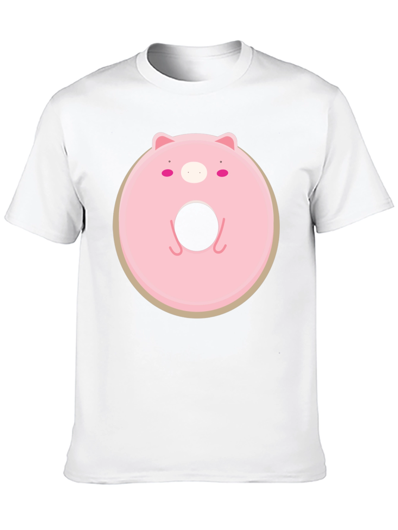 Cute Pig Donut Graphic T-Shirt - Casual Comfort