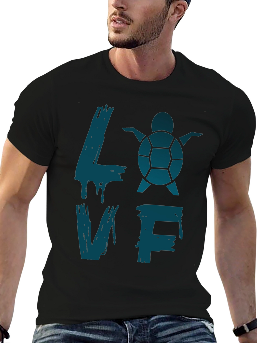 Turtle Love Graphic T-Shirt - Black