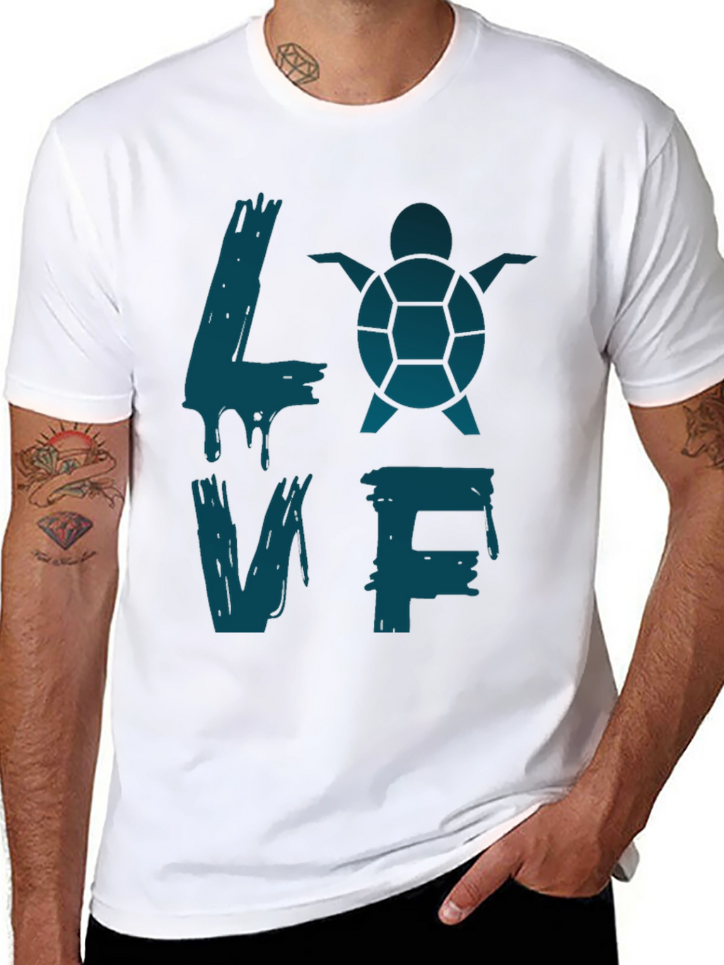 Turtle Love Graphic T-Shirt - Black