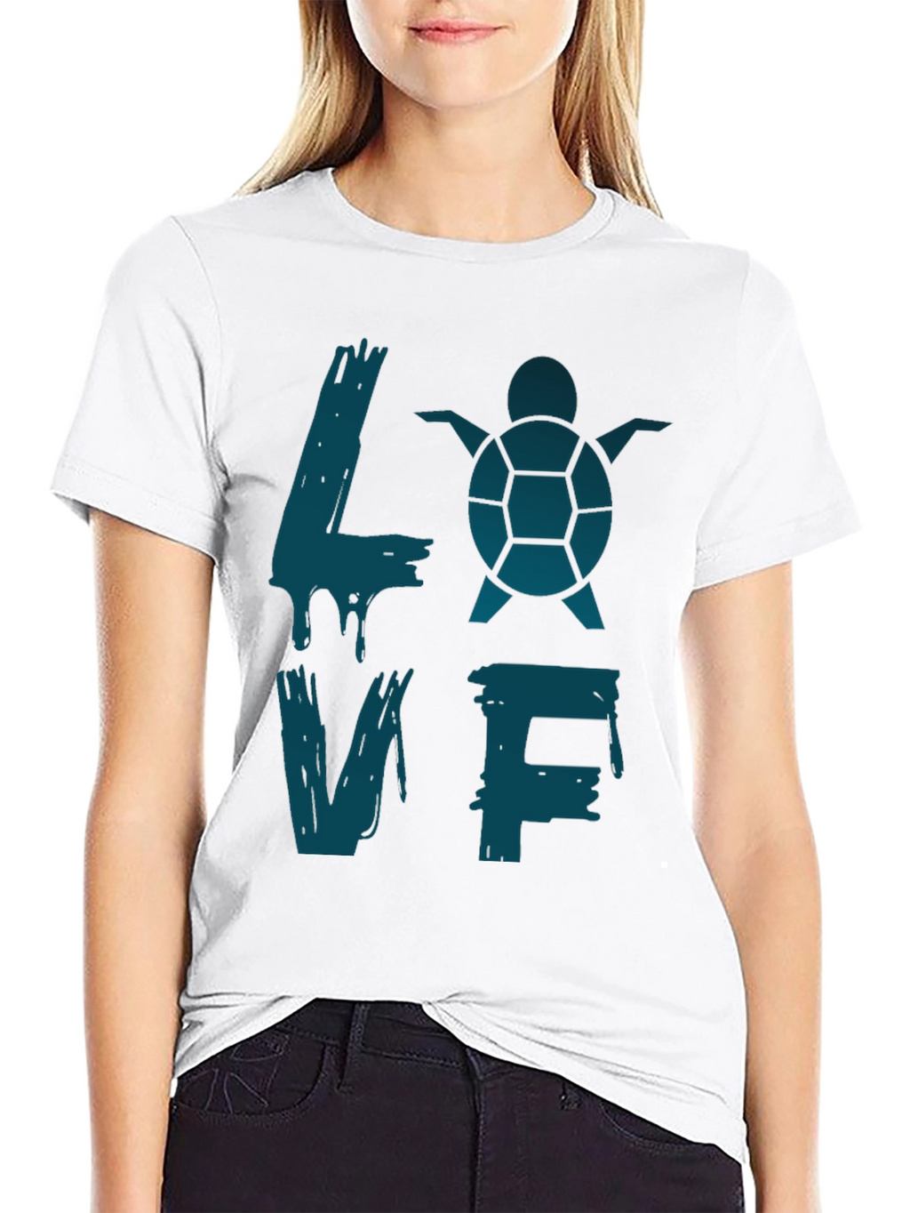Turtle Love Graphic T-Shirt - Black