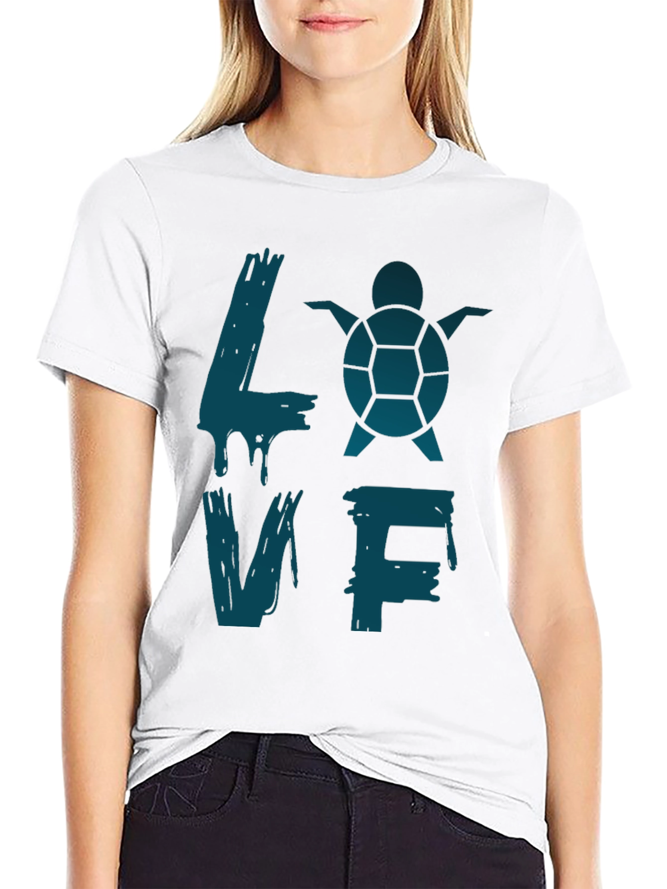 Turtle Love Graphic T-Shirt - Black