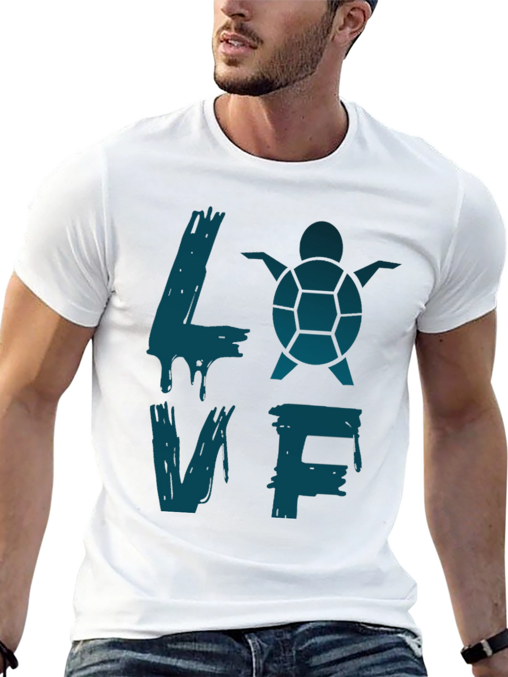 Turtle Love Graphic T-Shirt - Black