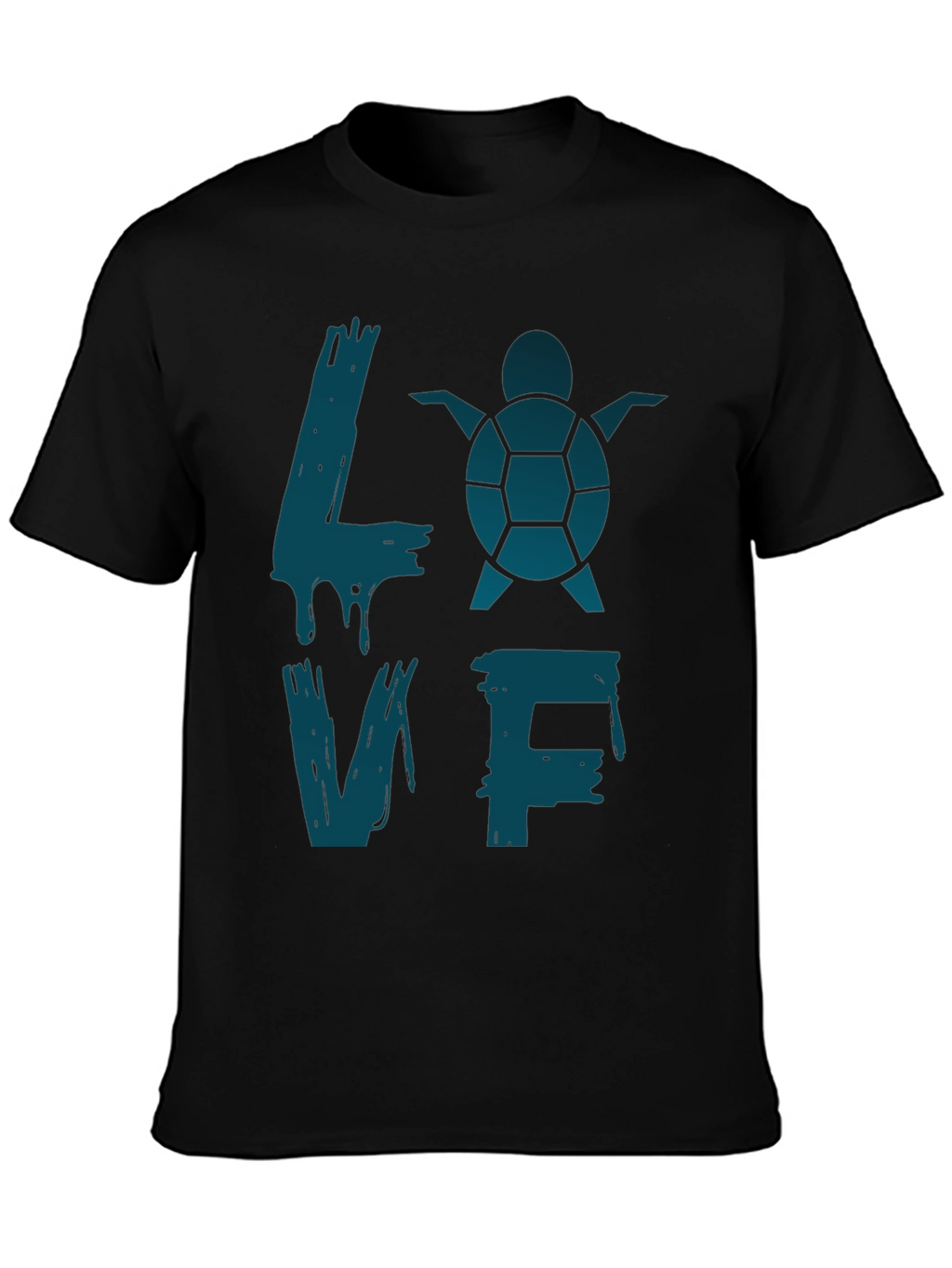 Turtle Love Graphic T-Shirt - Black