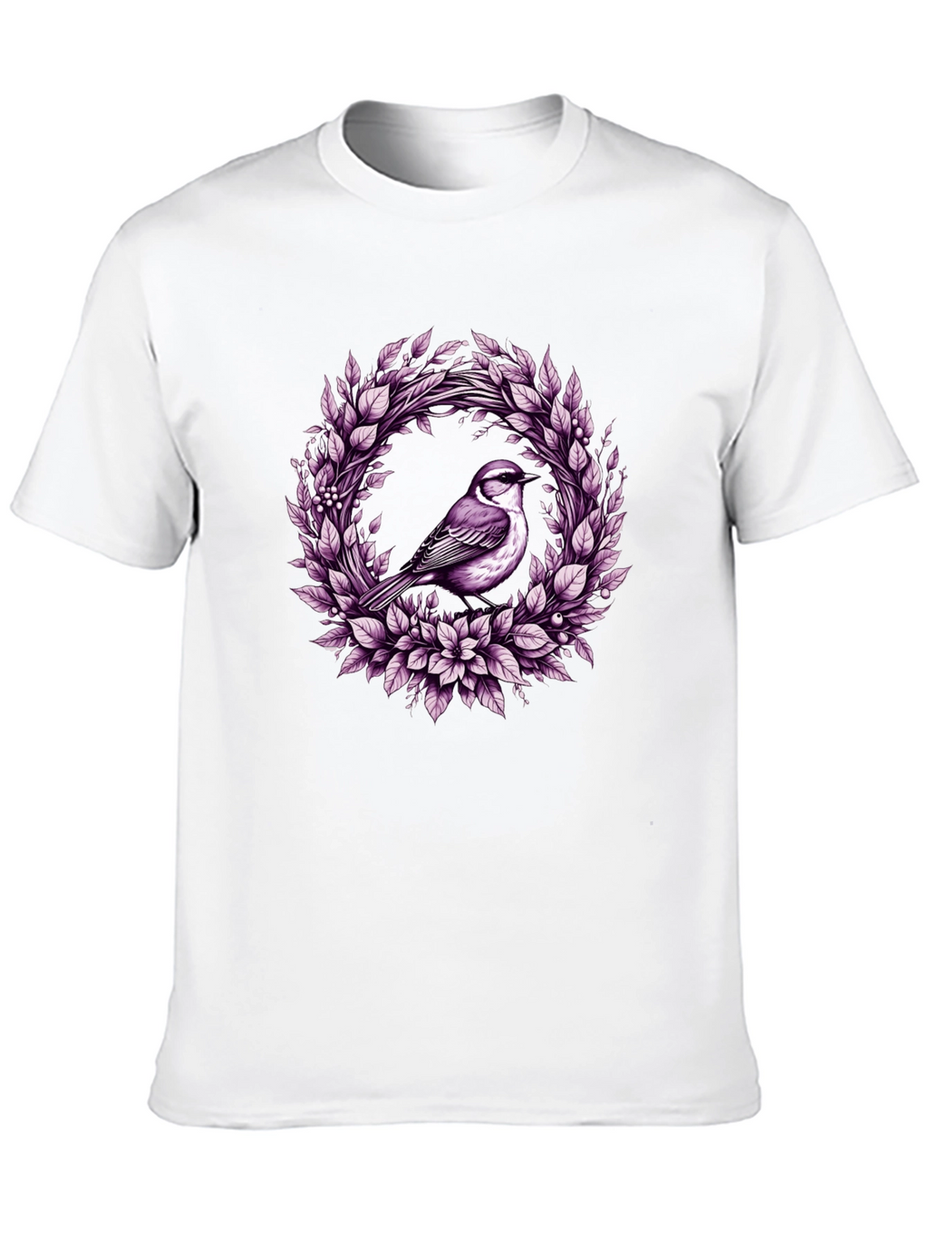 Bird & Floral Wreath Graphic Tee