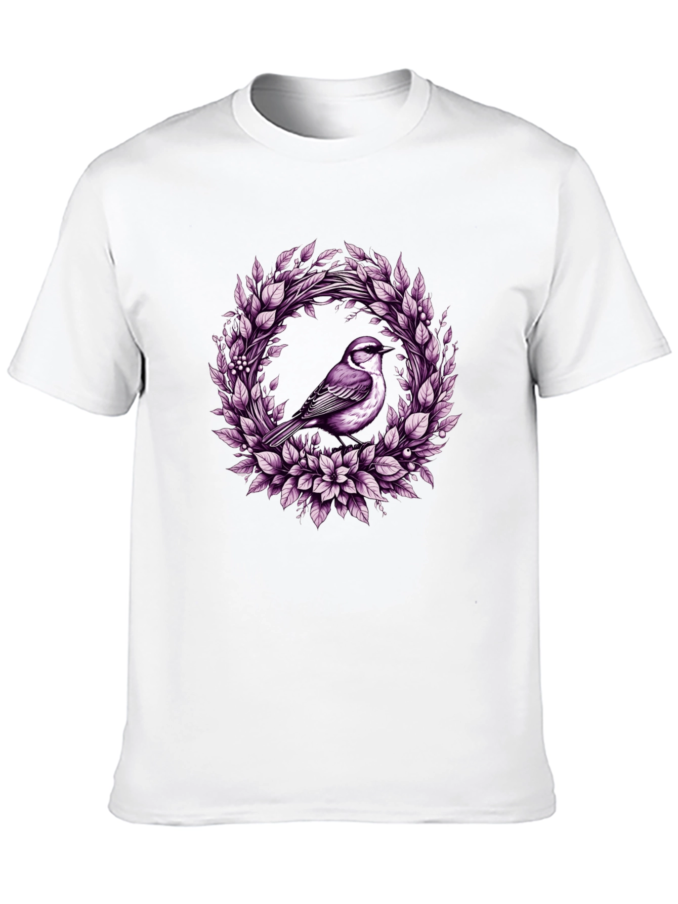 Bird & Floral Wreath Graphic Tee
