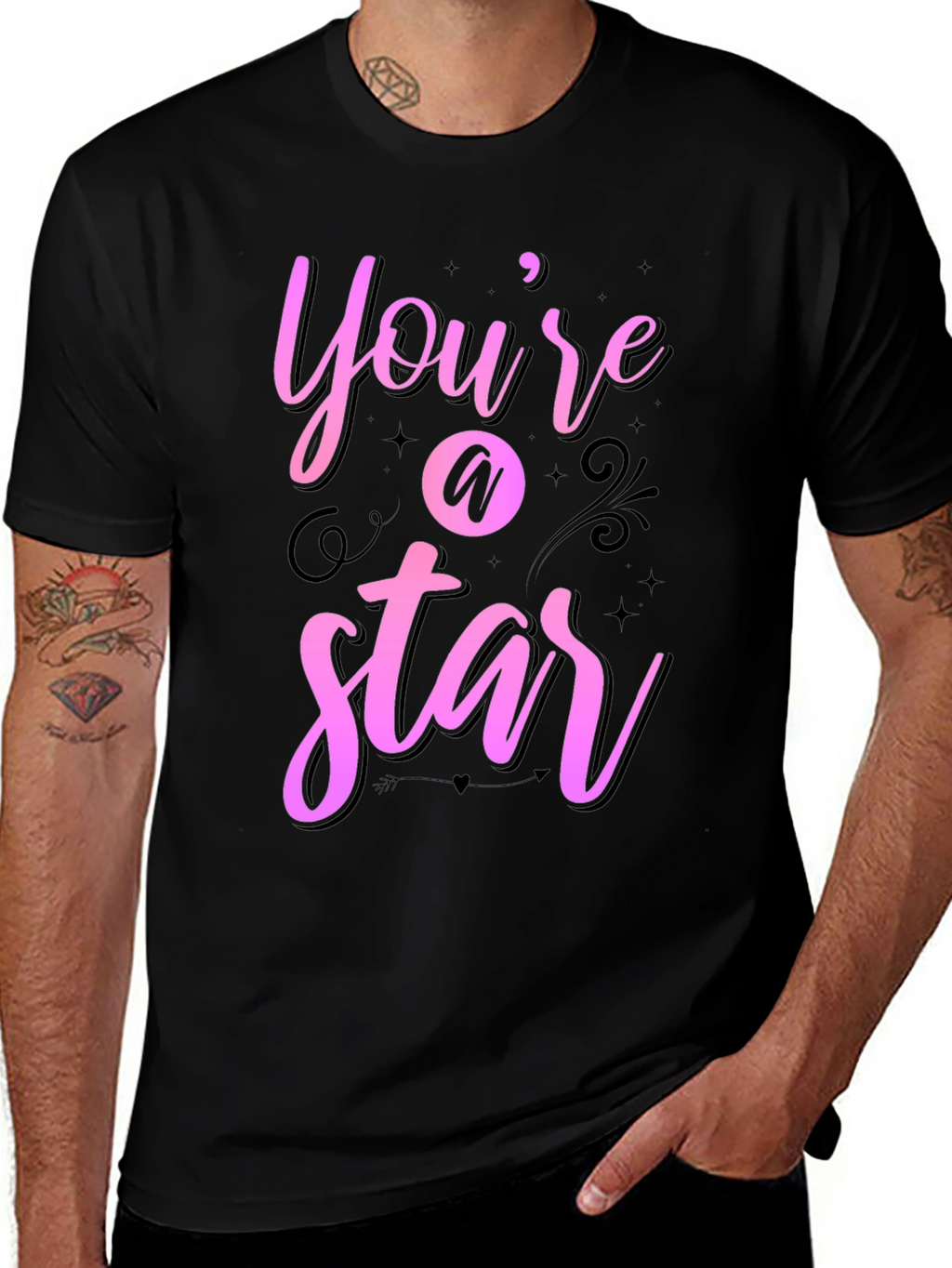 Youre A Star Graphic Tee - Black Casual Shirt