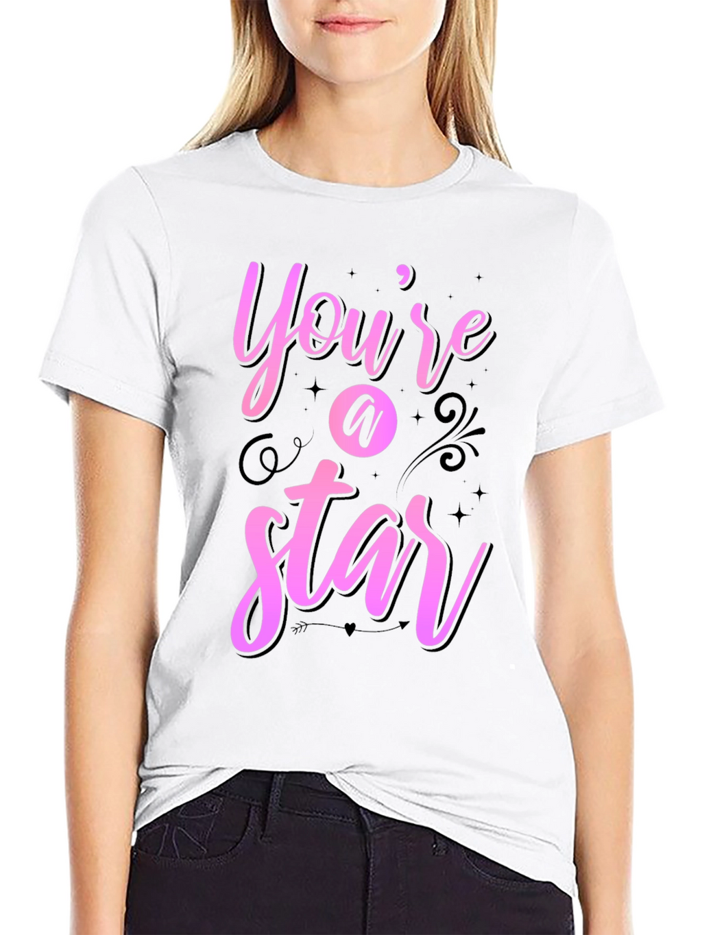 Youre A Star Graphic Tee - Black Casual Shirt