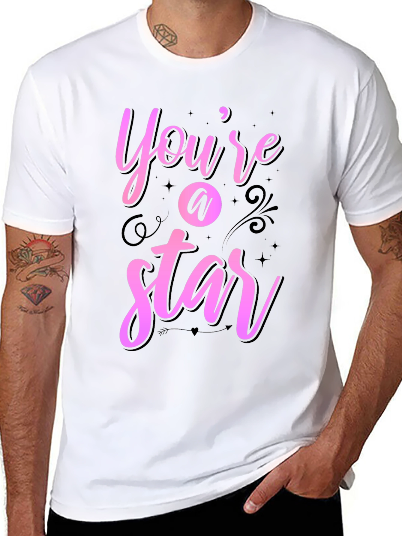 Youre A Star Graphic Tee - Black Casual Shirt