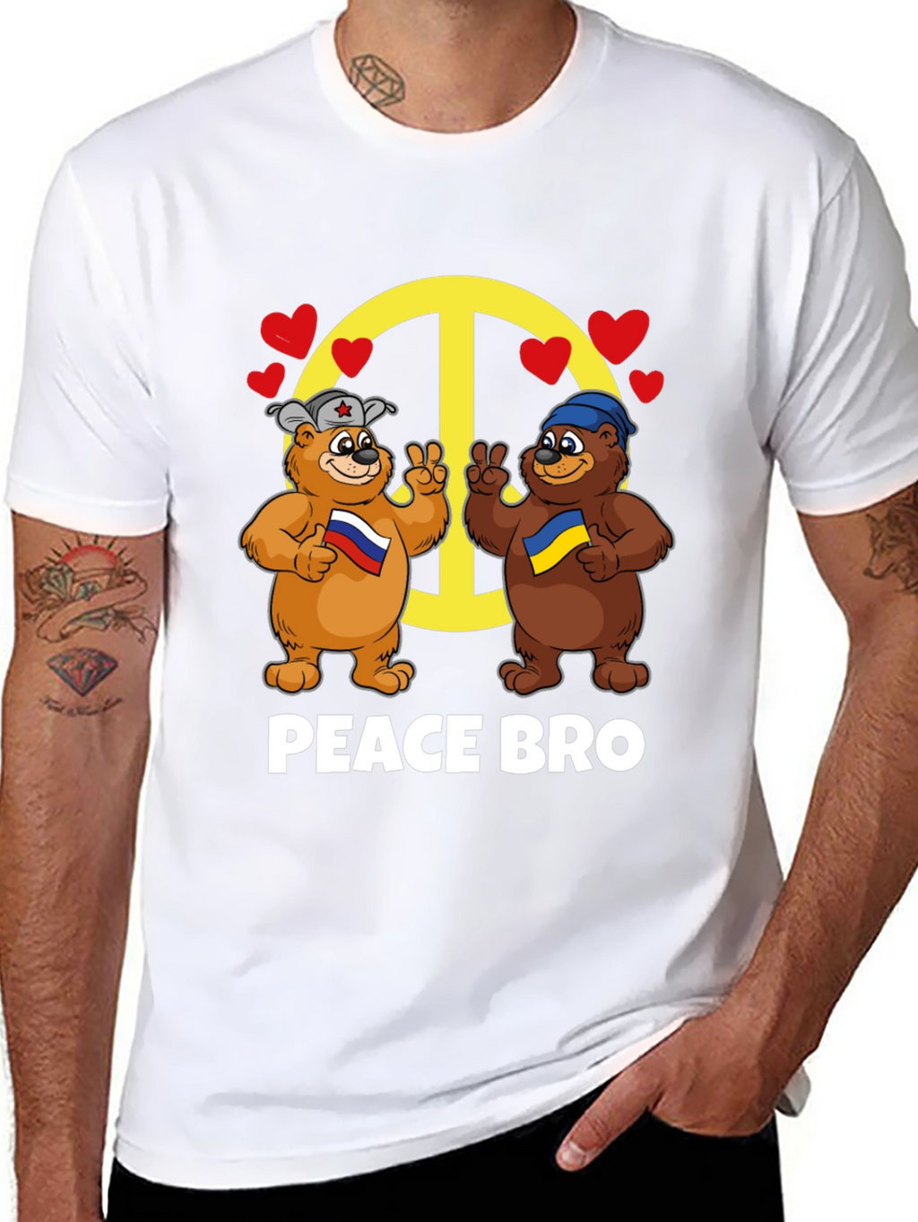 Peace Bro T-Shirt: Russia & Ukraine Bears