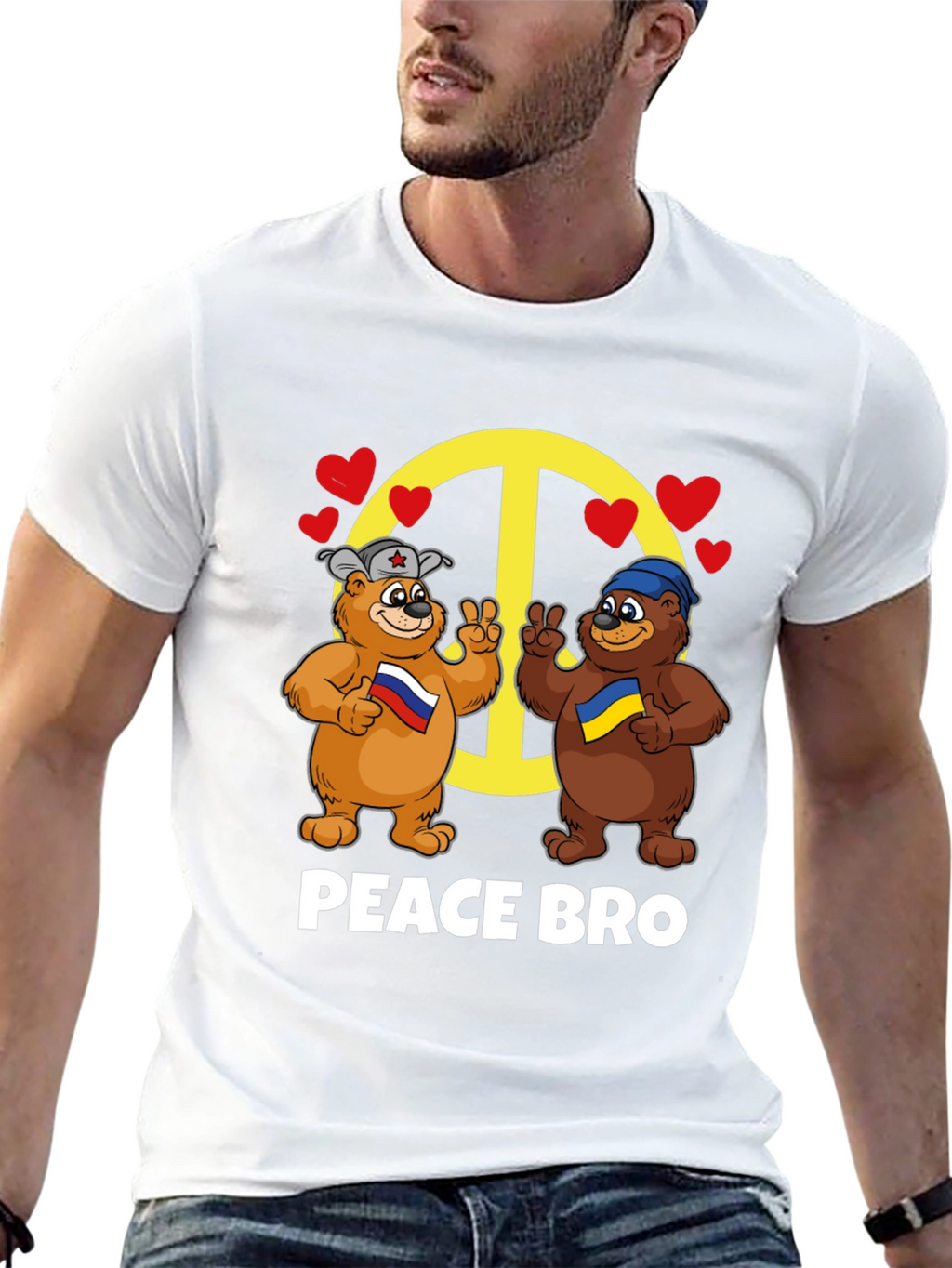 Peace Bro T-Shirt: Russia & Ukraine Bears