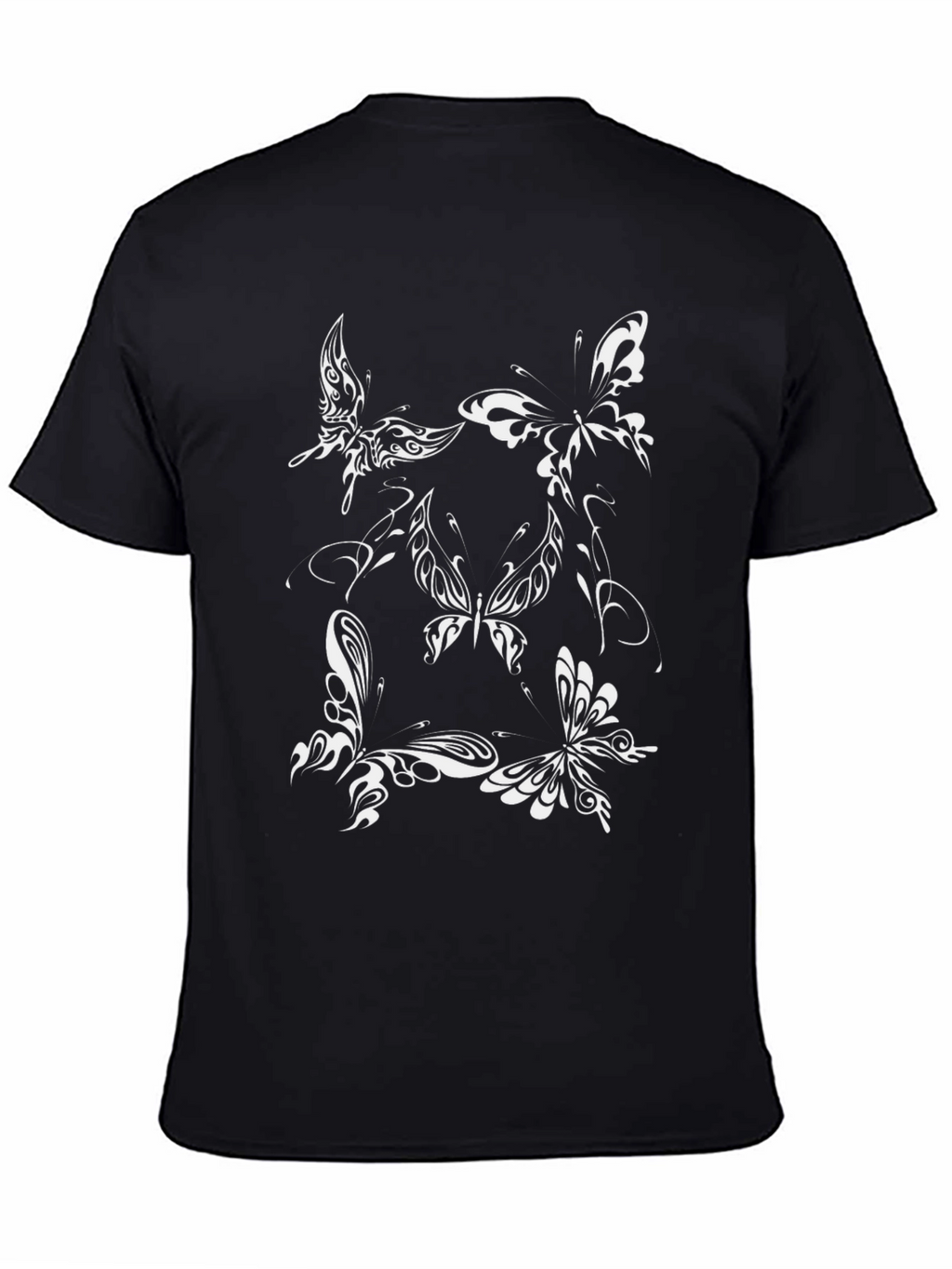Butterfly Graphic Tee - Stylish Black T-Shirt