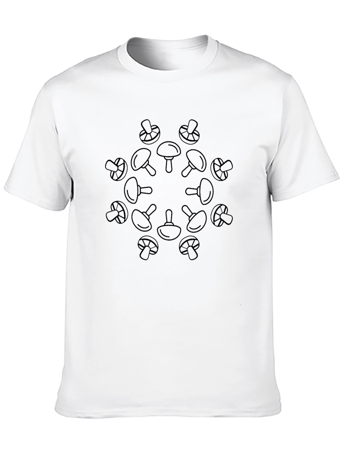 Mushroom Mandala Graphic Tee - Black
