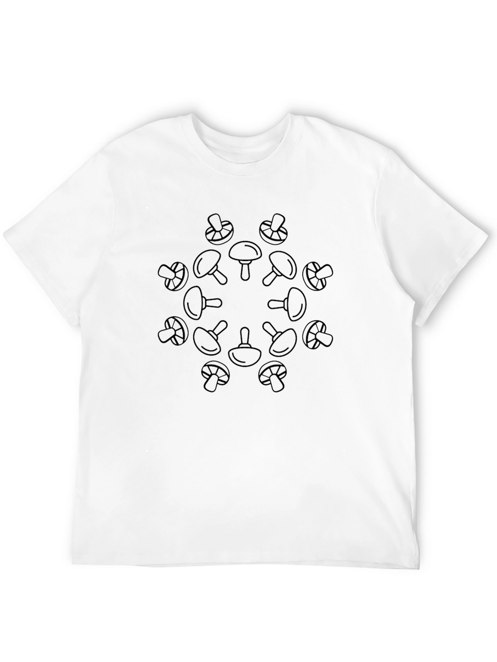 Mushroom Mandala Graphic Tee - Black