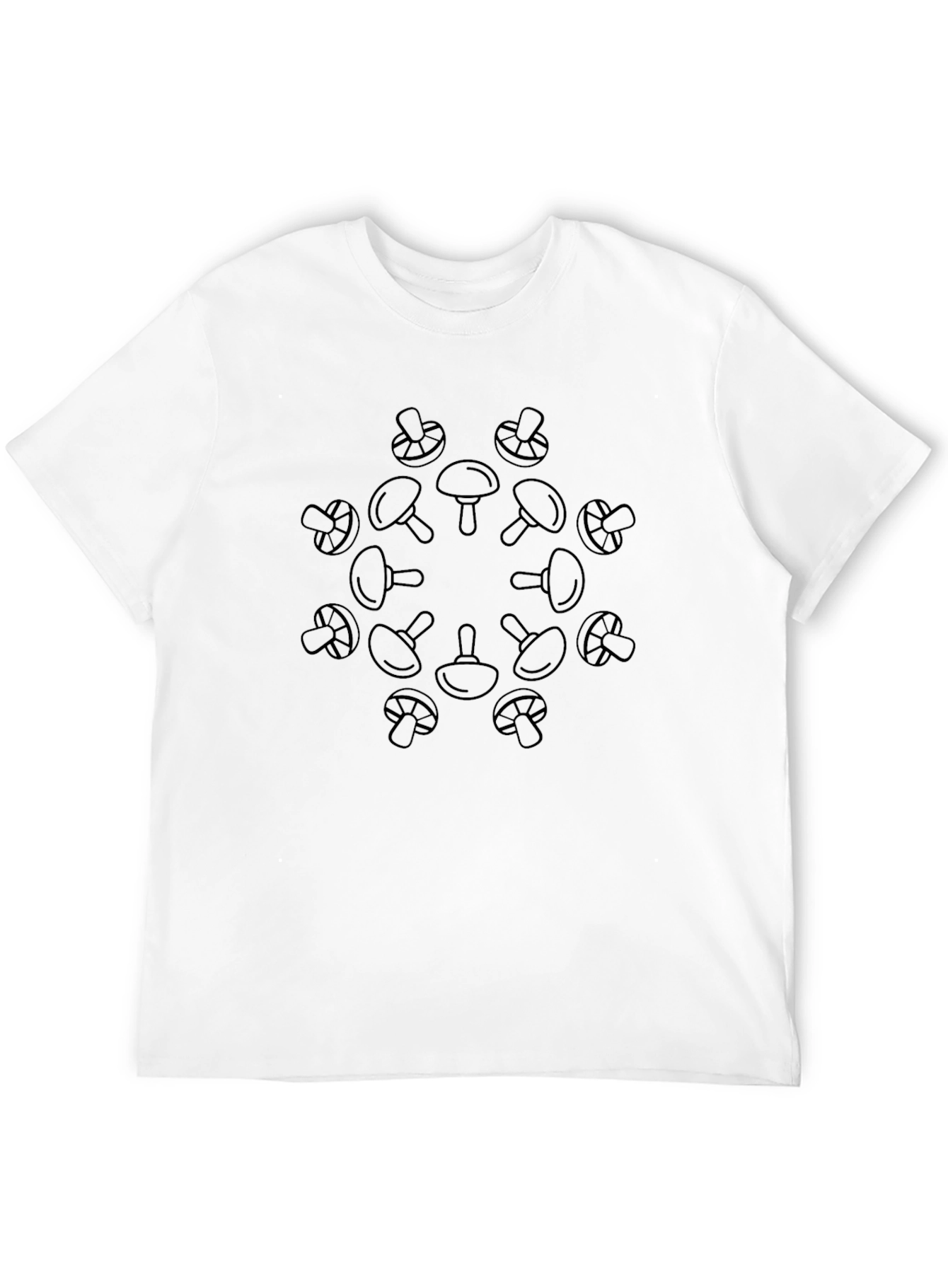 Mushroom Mandala Graphic Tee - Black