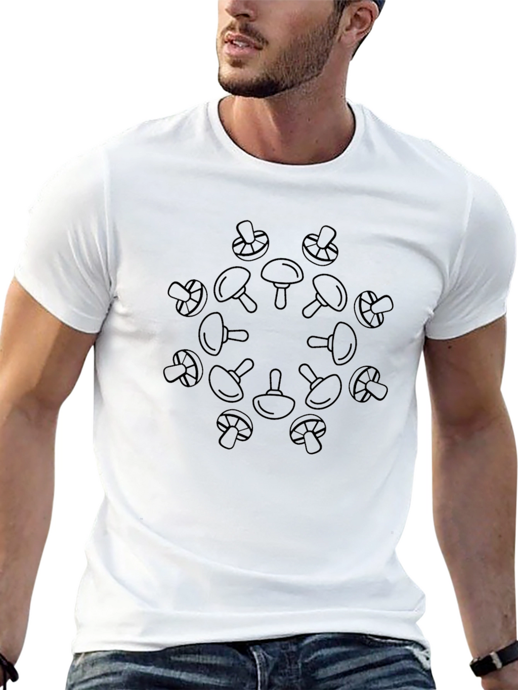 Mushroom Mandala Graphic Tee - Black
